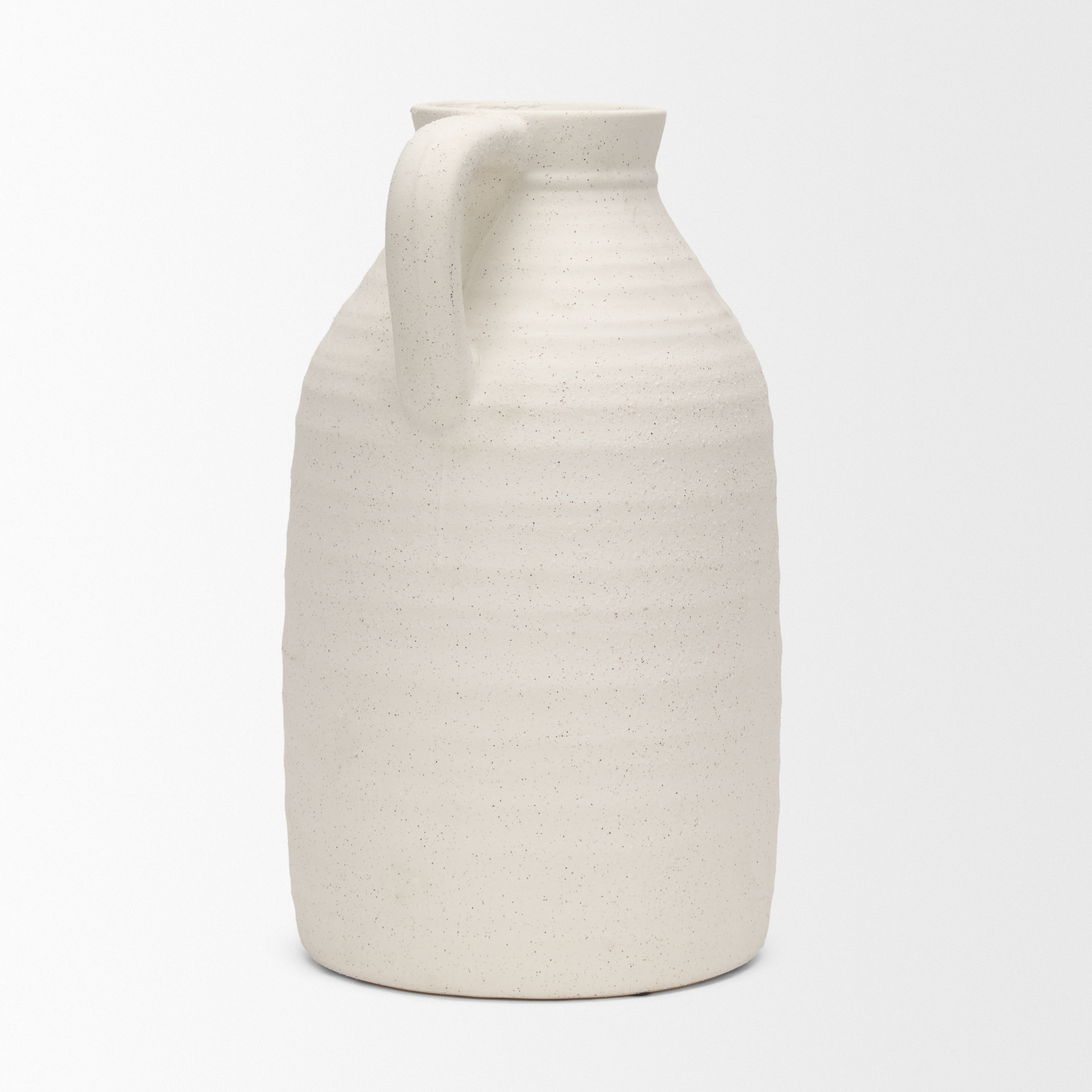 tyrus large textured matte white w/ speckling ceramic vase