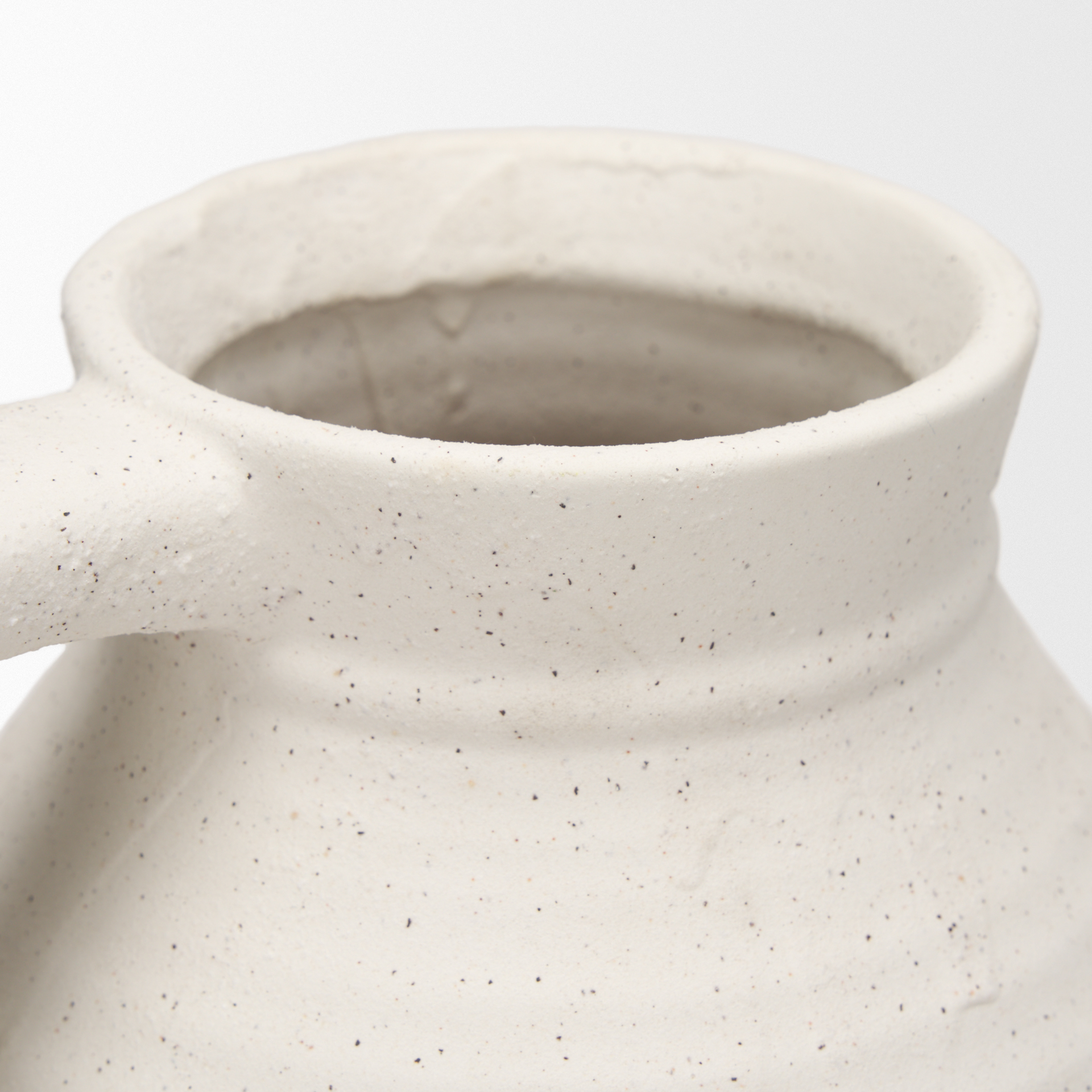 tyrus large textured matte white w/ speckling ceramic vase