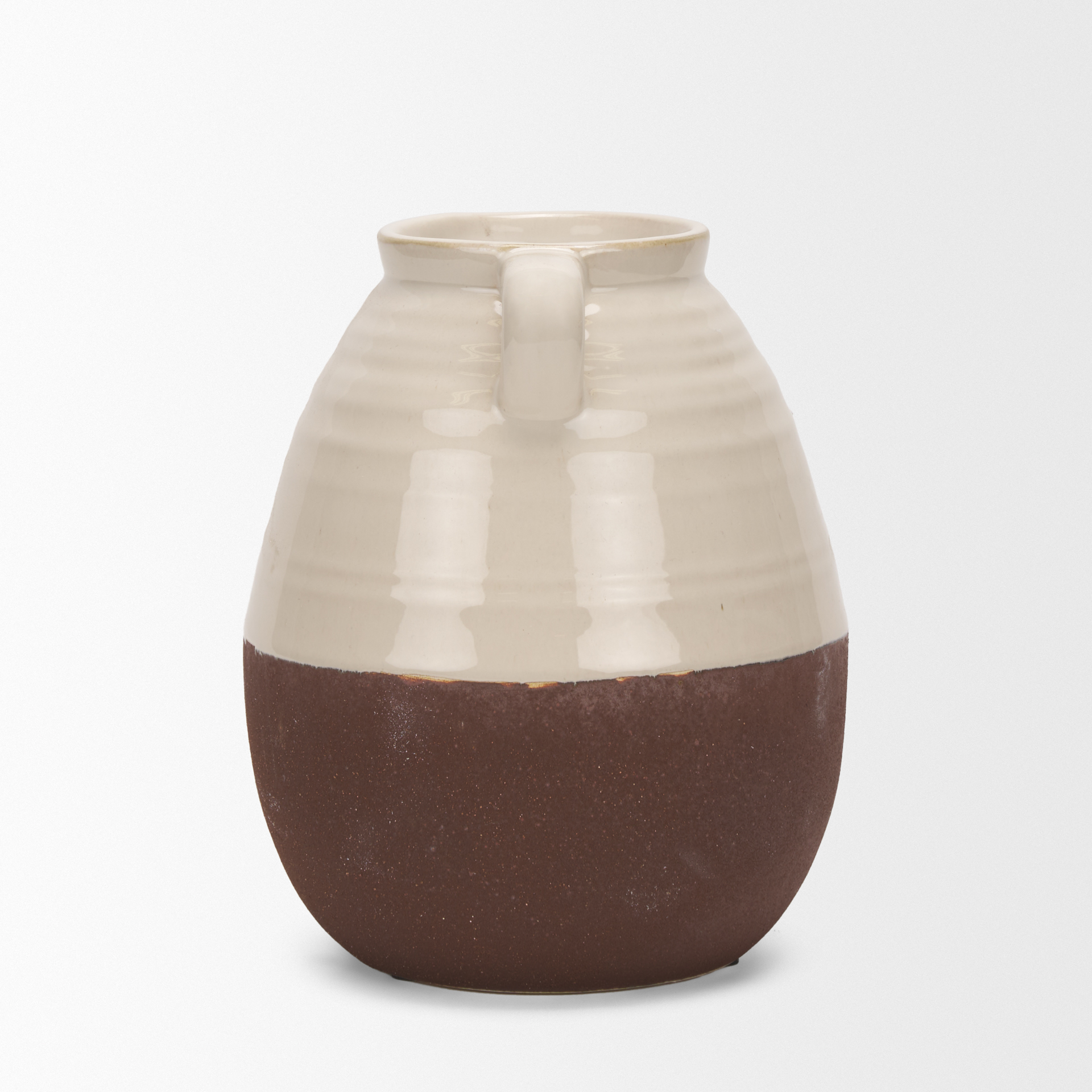 tryna small beige w/ matte brown ceramic vase