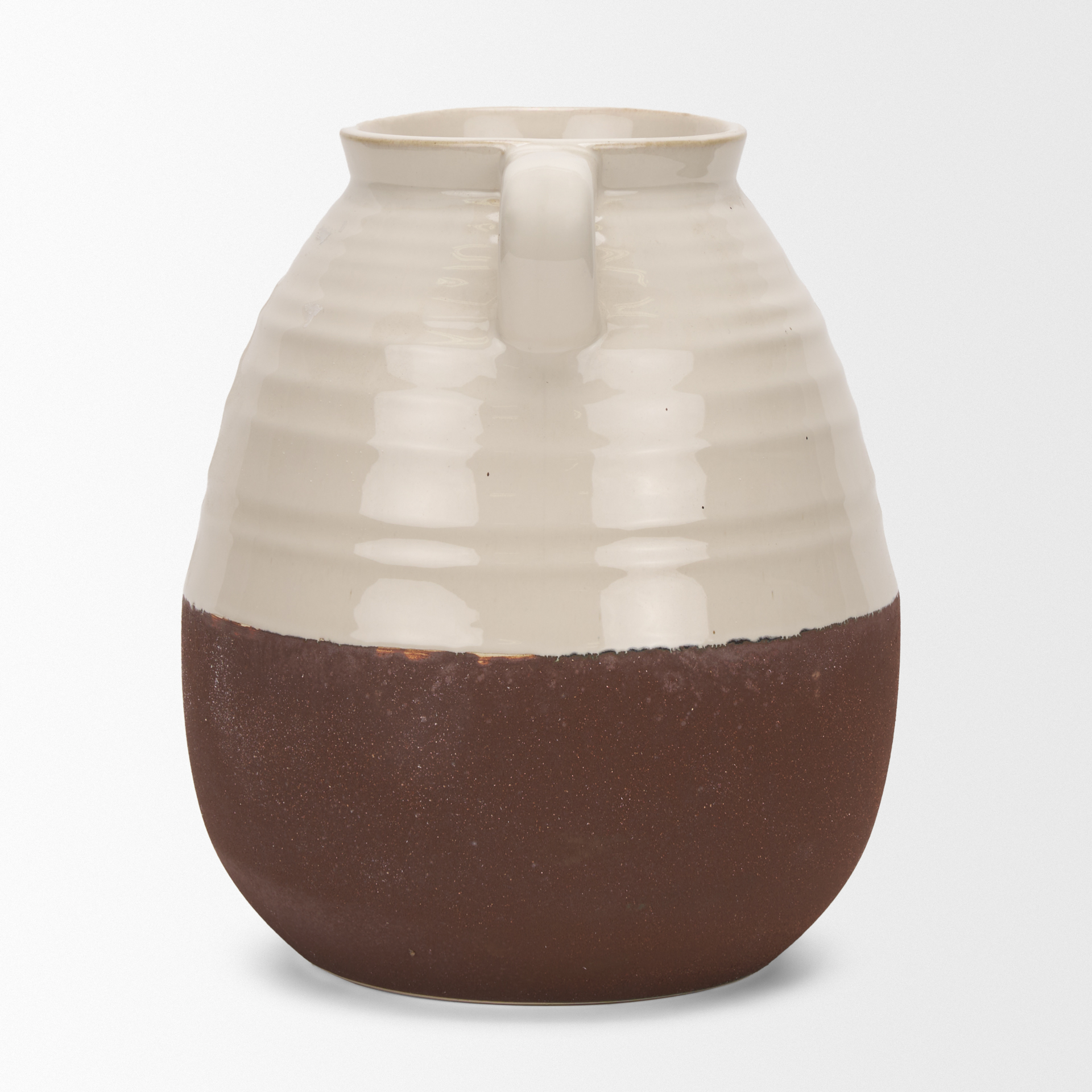 tryna large beige w/ matte brown ceramic vase