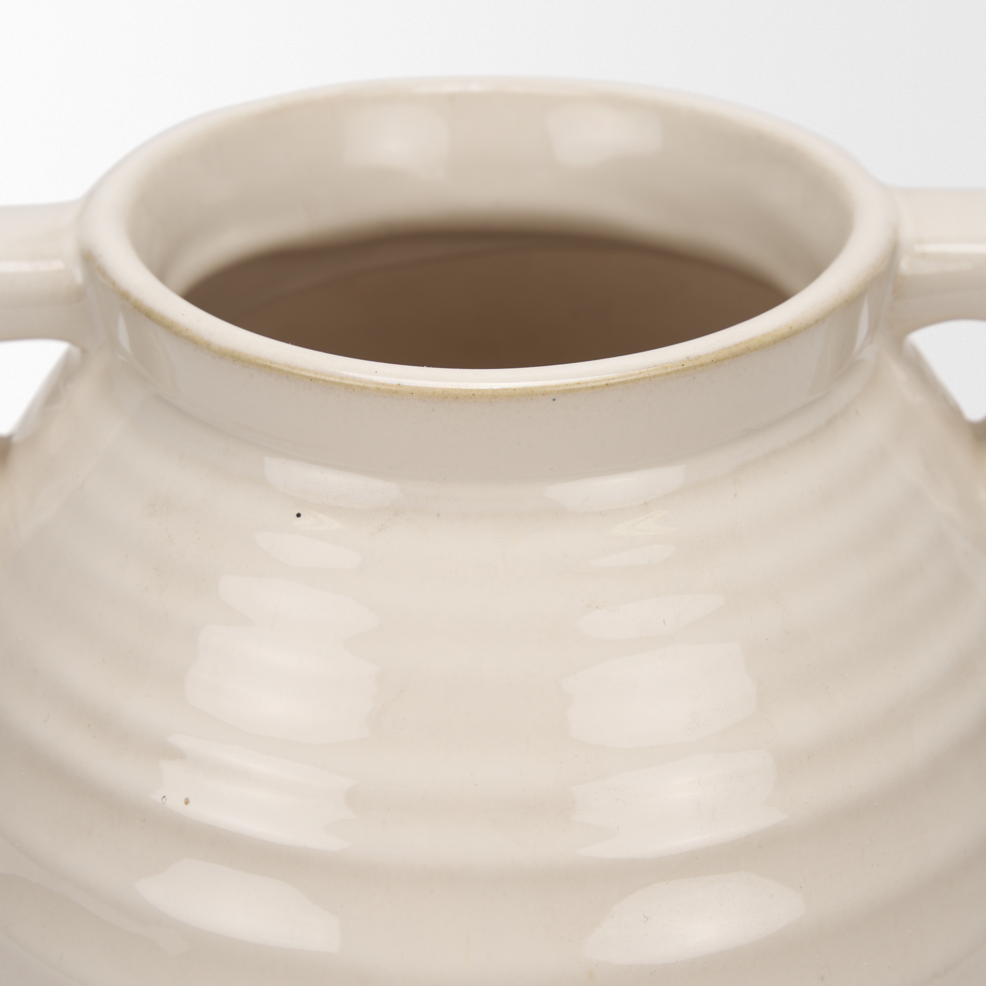 tryna large beige w/ matte brown ceramic vase