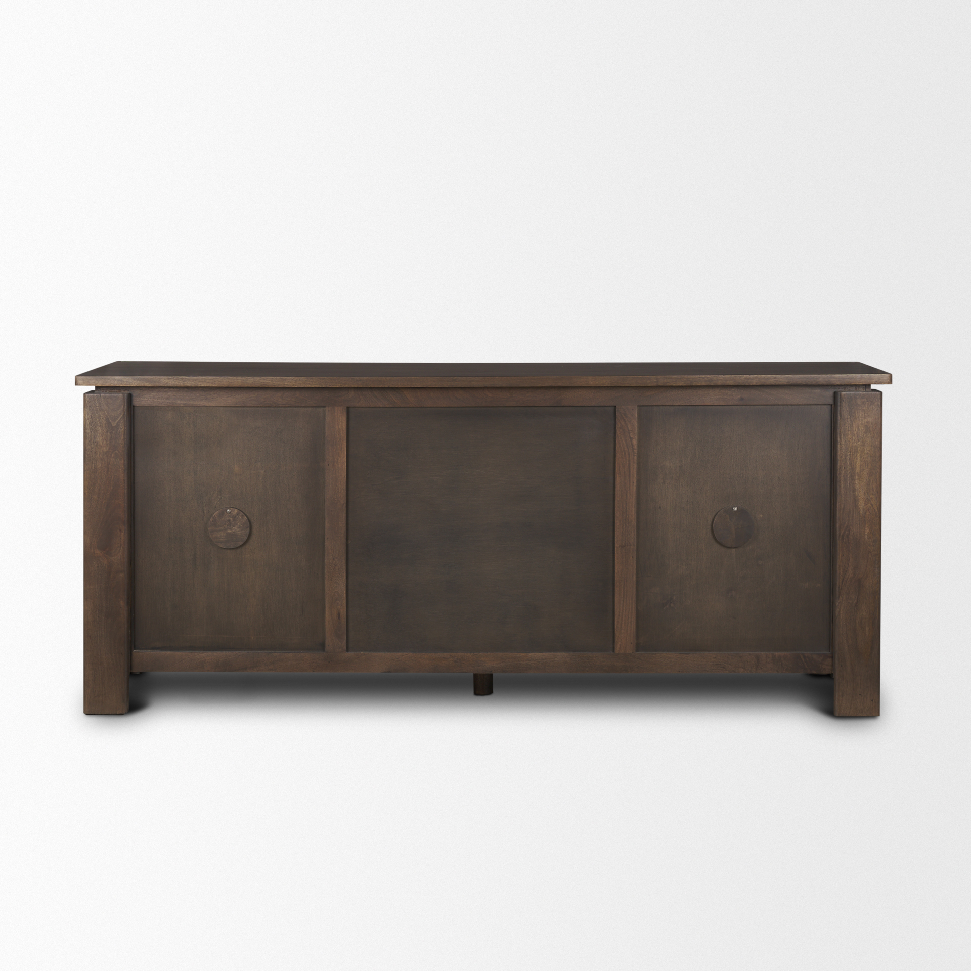 wallen 2 door solid dark brown wood w/ 3 drawers sideboard