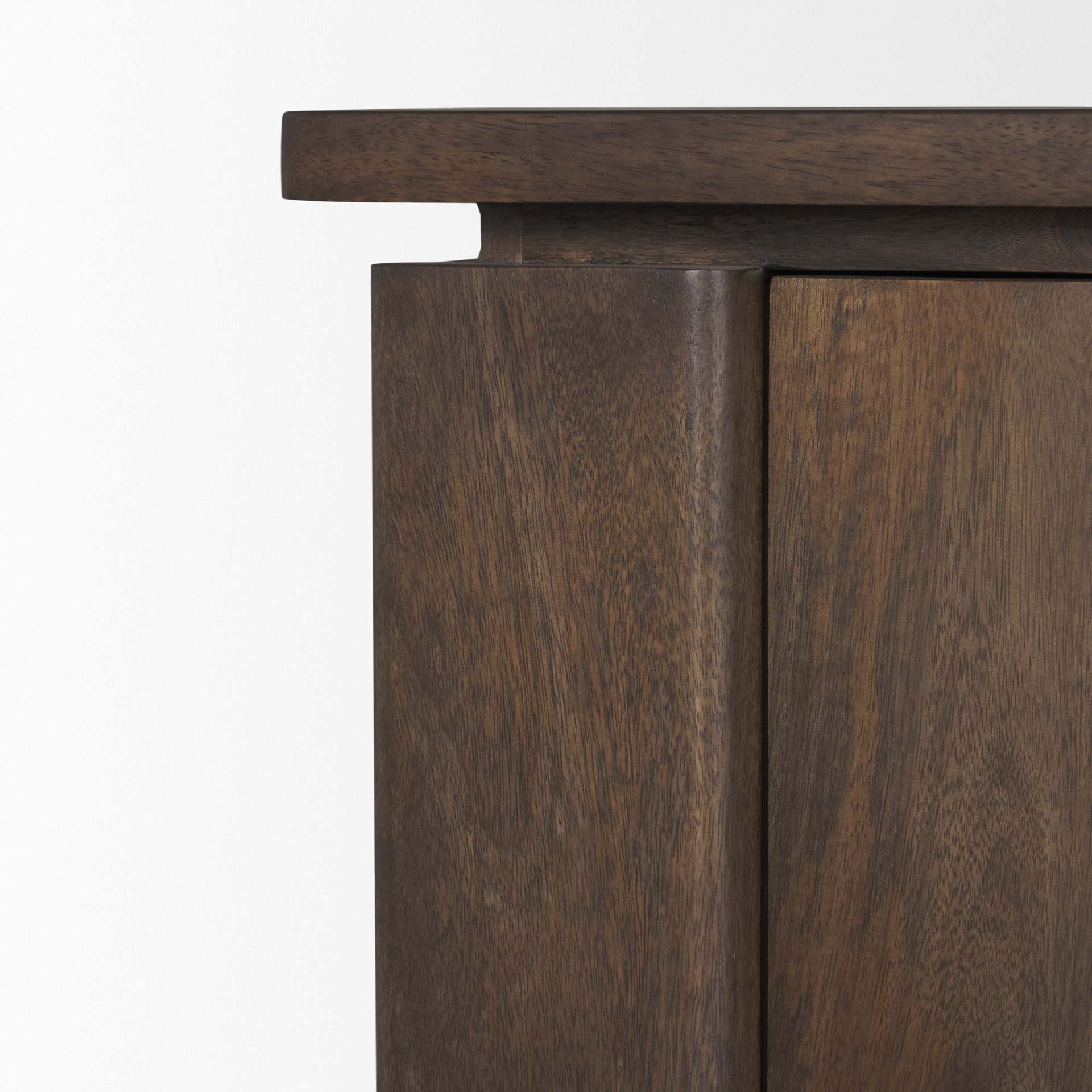 wallen 2 door solid dark brown wood w/ 3 drawers sideboard