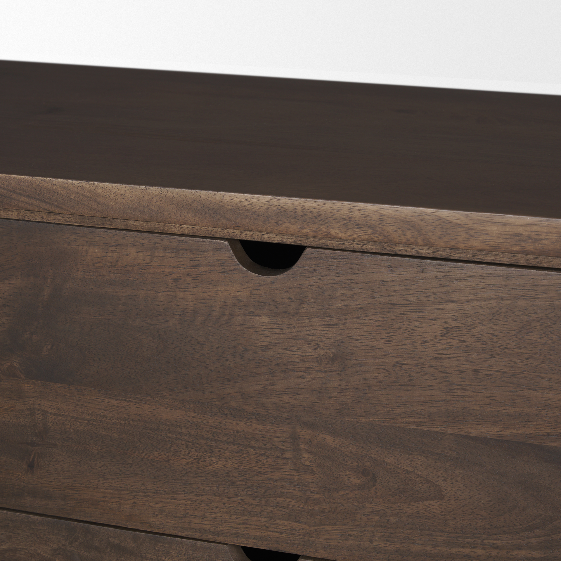 wallen 2 door solid dark brown wood w/ 3 drawers sideboard