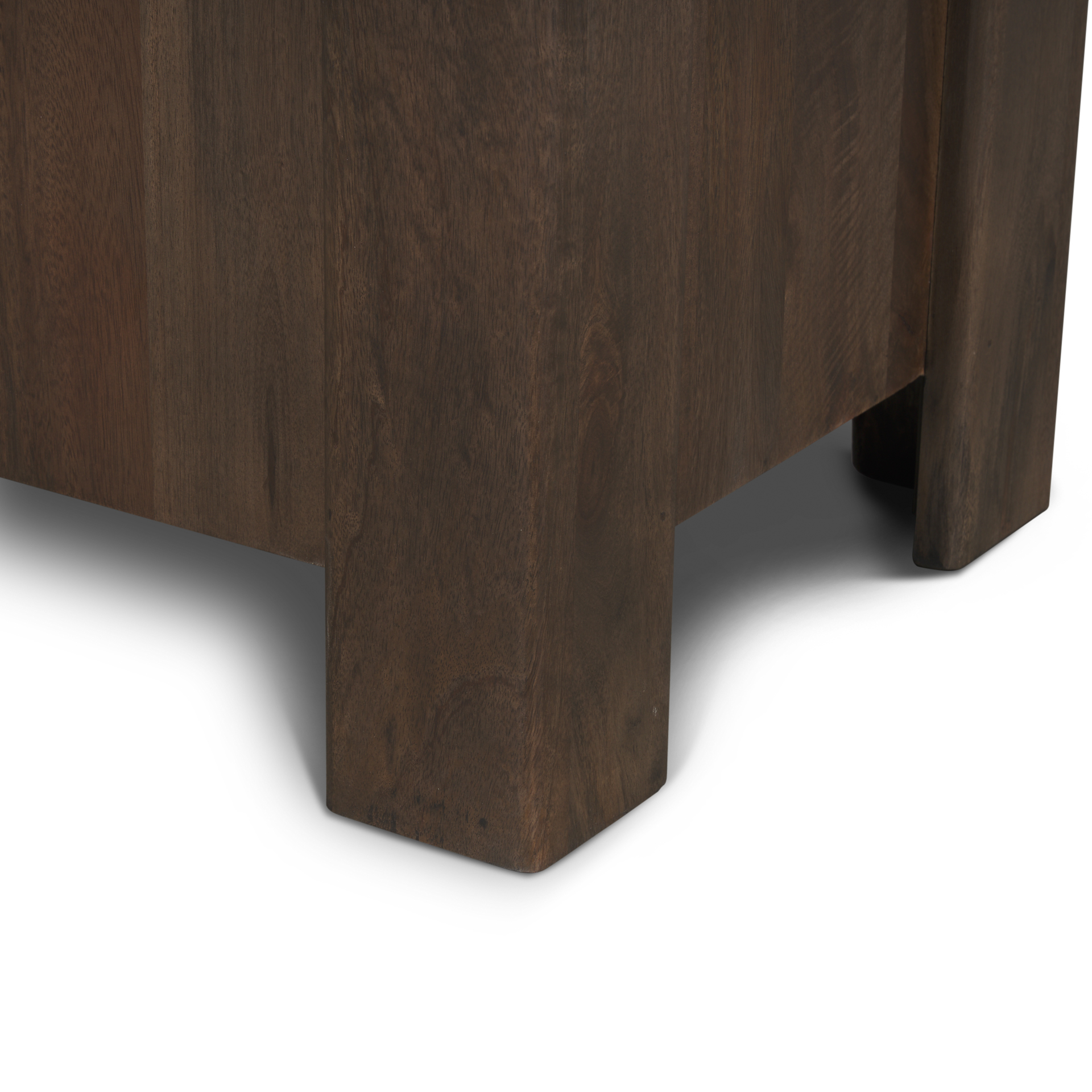 wallen 2 door solid dark brown wood w/ 3 drawers sideboard
