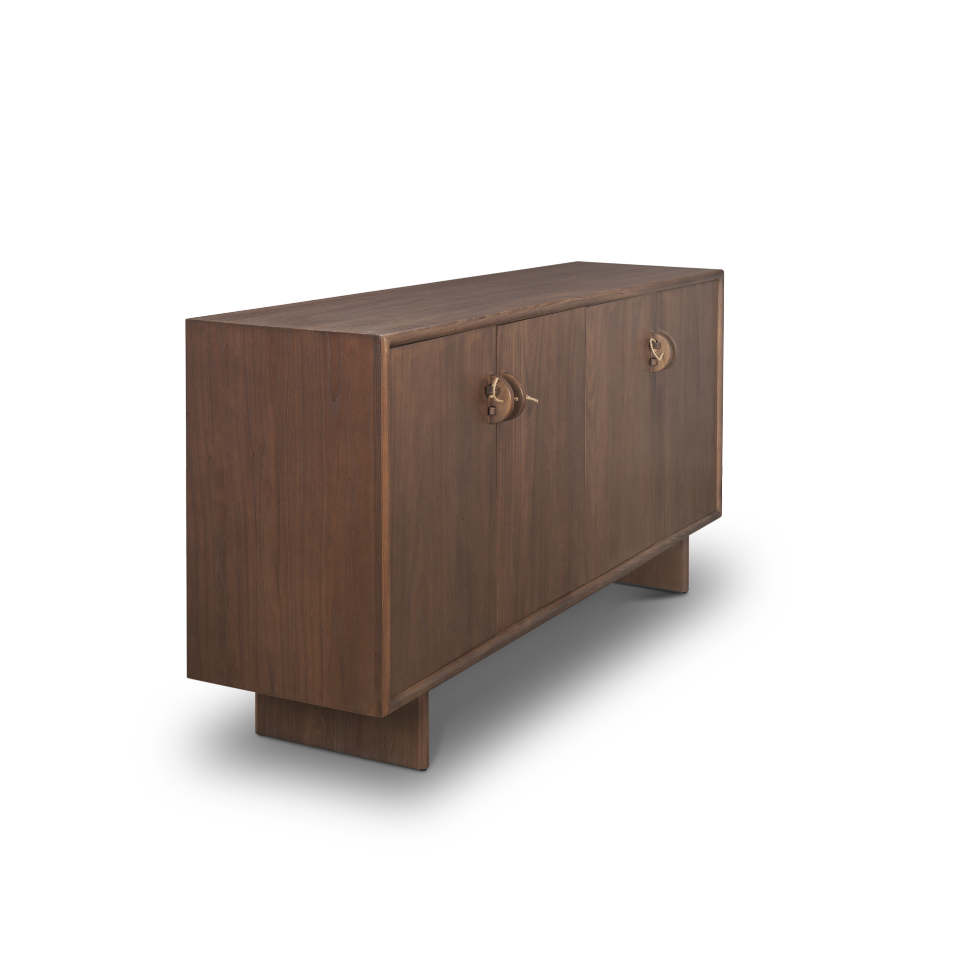 varenna 4 door dark brown wood w/ rope handles sideboard