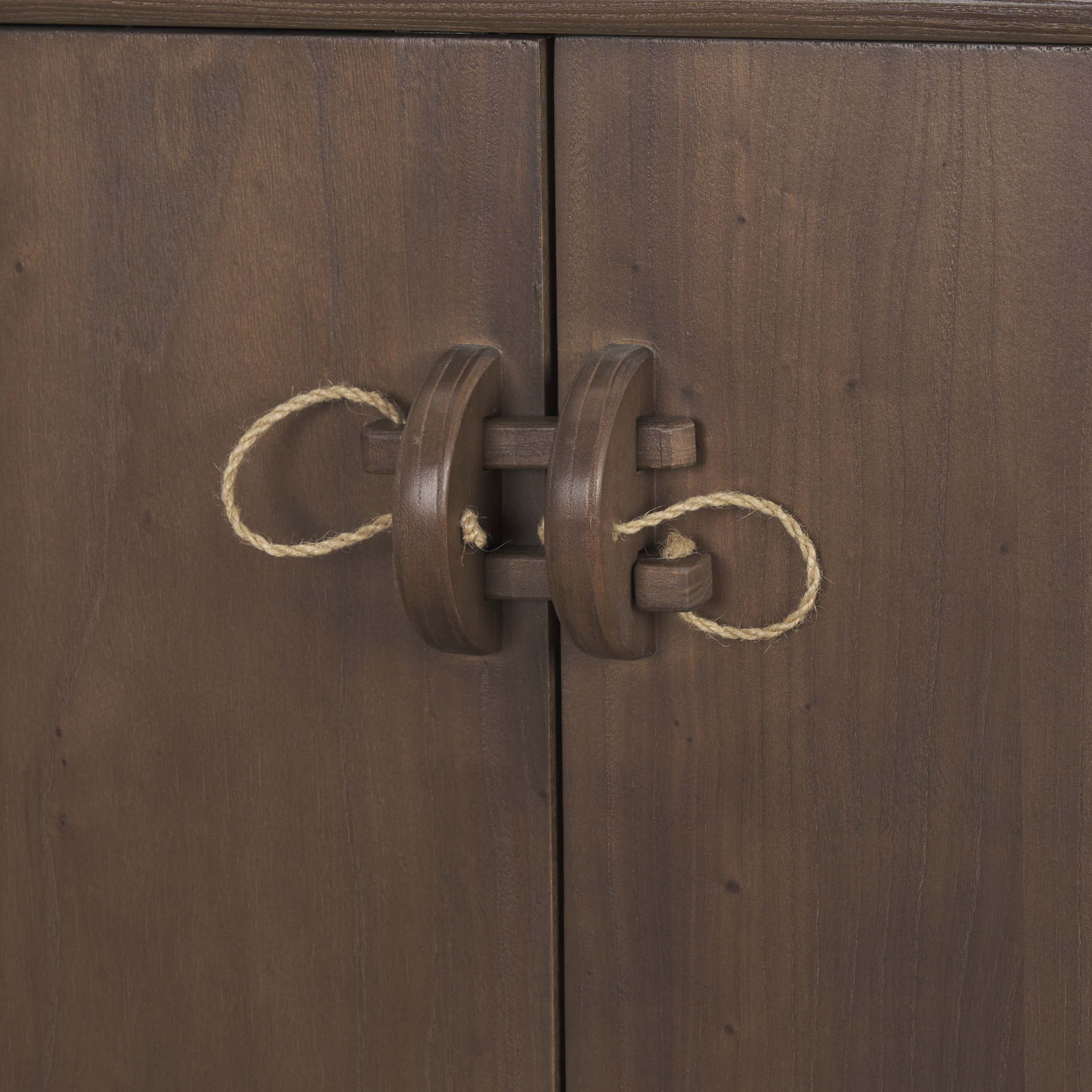 varenna 4 door dark brown wood w/ rope handles sideboard