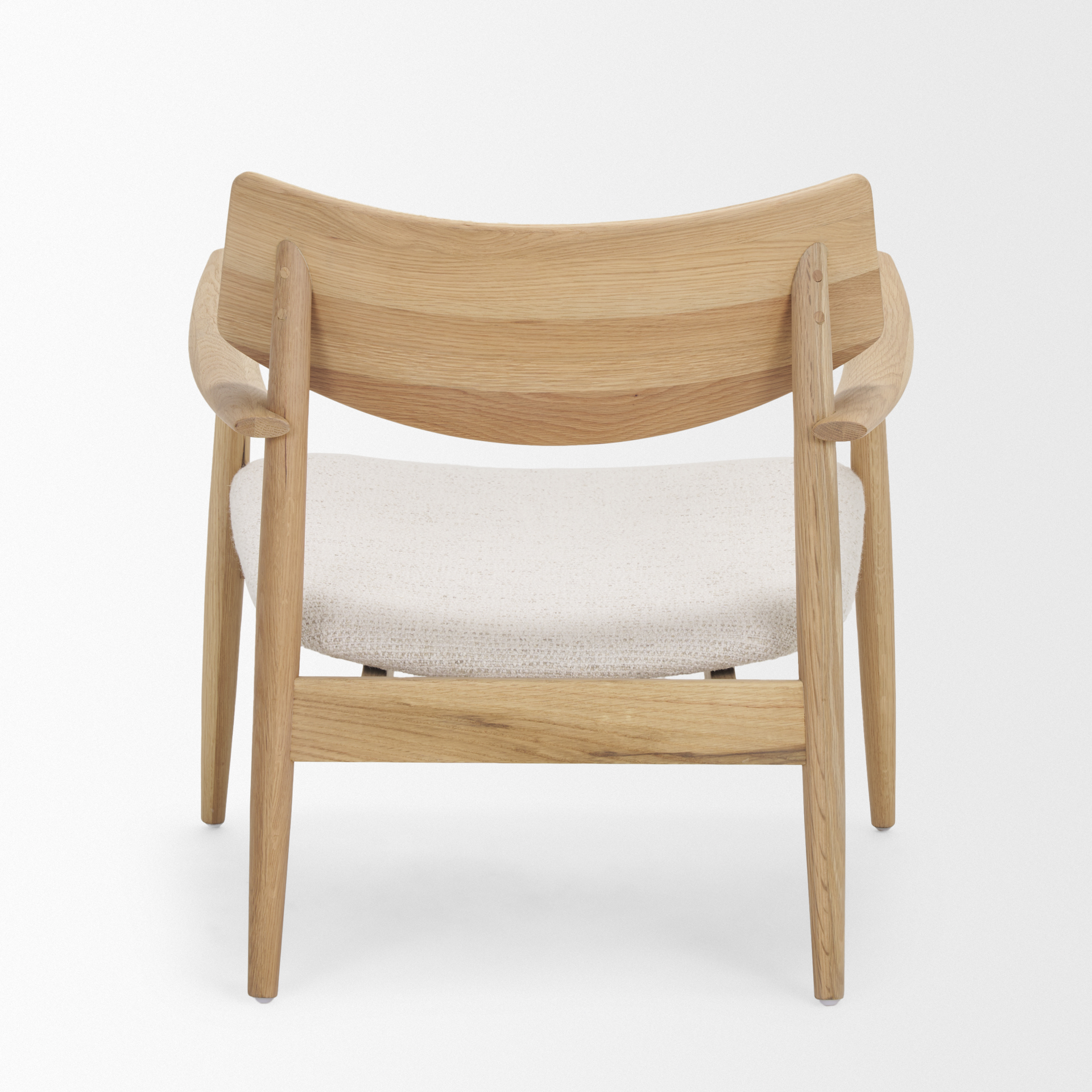 haggen light brown oak wood w/ cream fabric accent chair