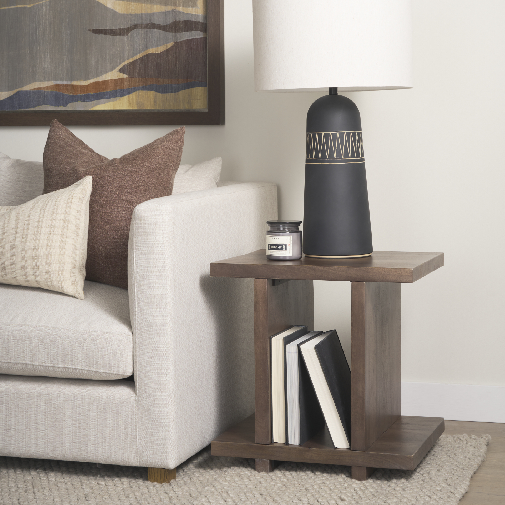 nohr medium brown wood accent table