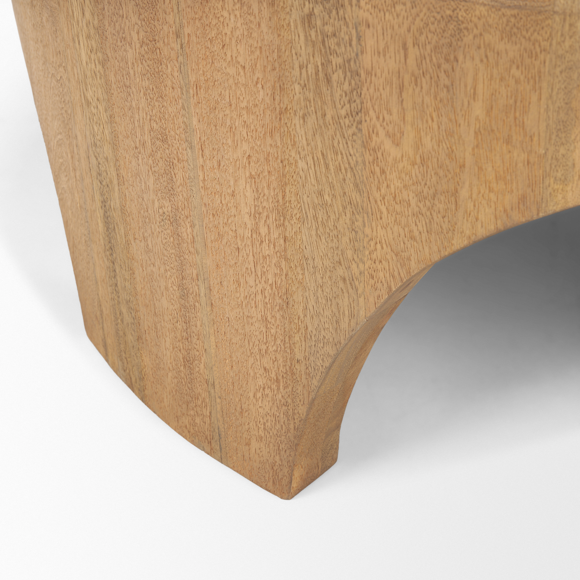 Shima Round Light Brown Wood W/Arched Legs Coffee Table