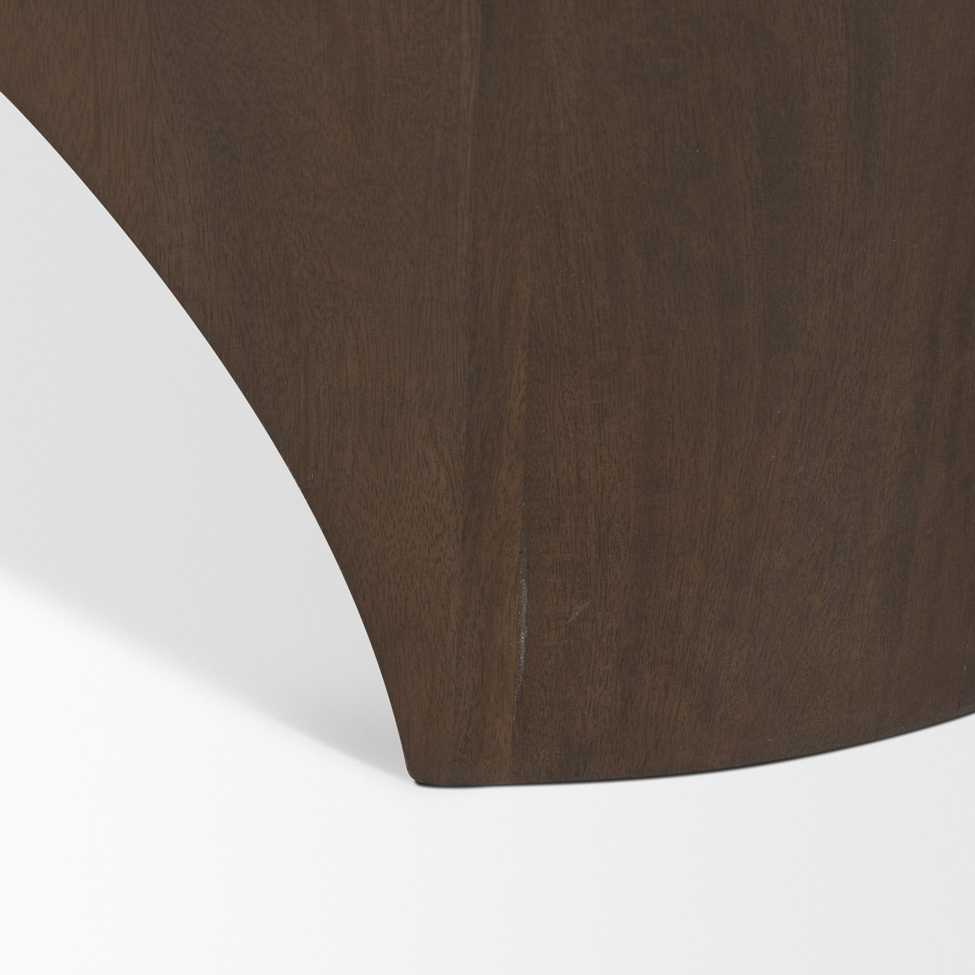 shima oval dark brown wood w/ arched legs coffee table