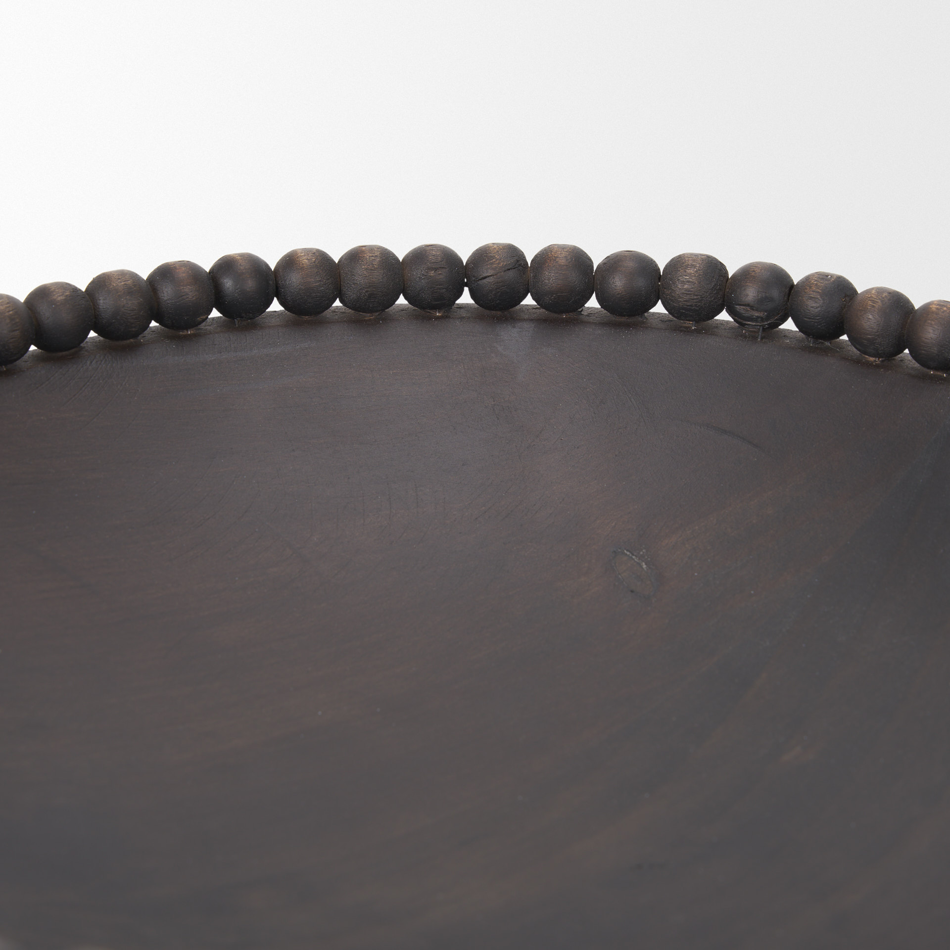 wendell dark brown wood w/ wood beads round bowls