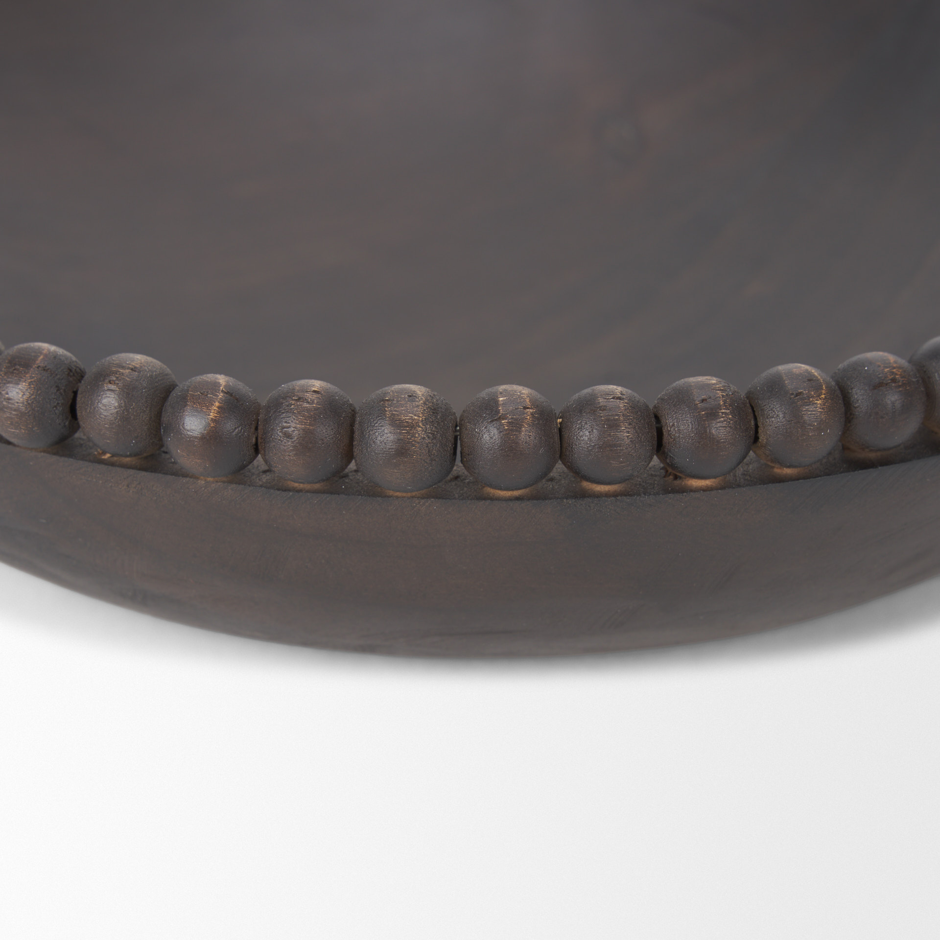 wendell dark brown wood w/ wood beads round bowls