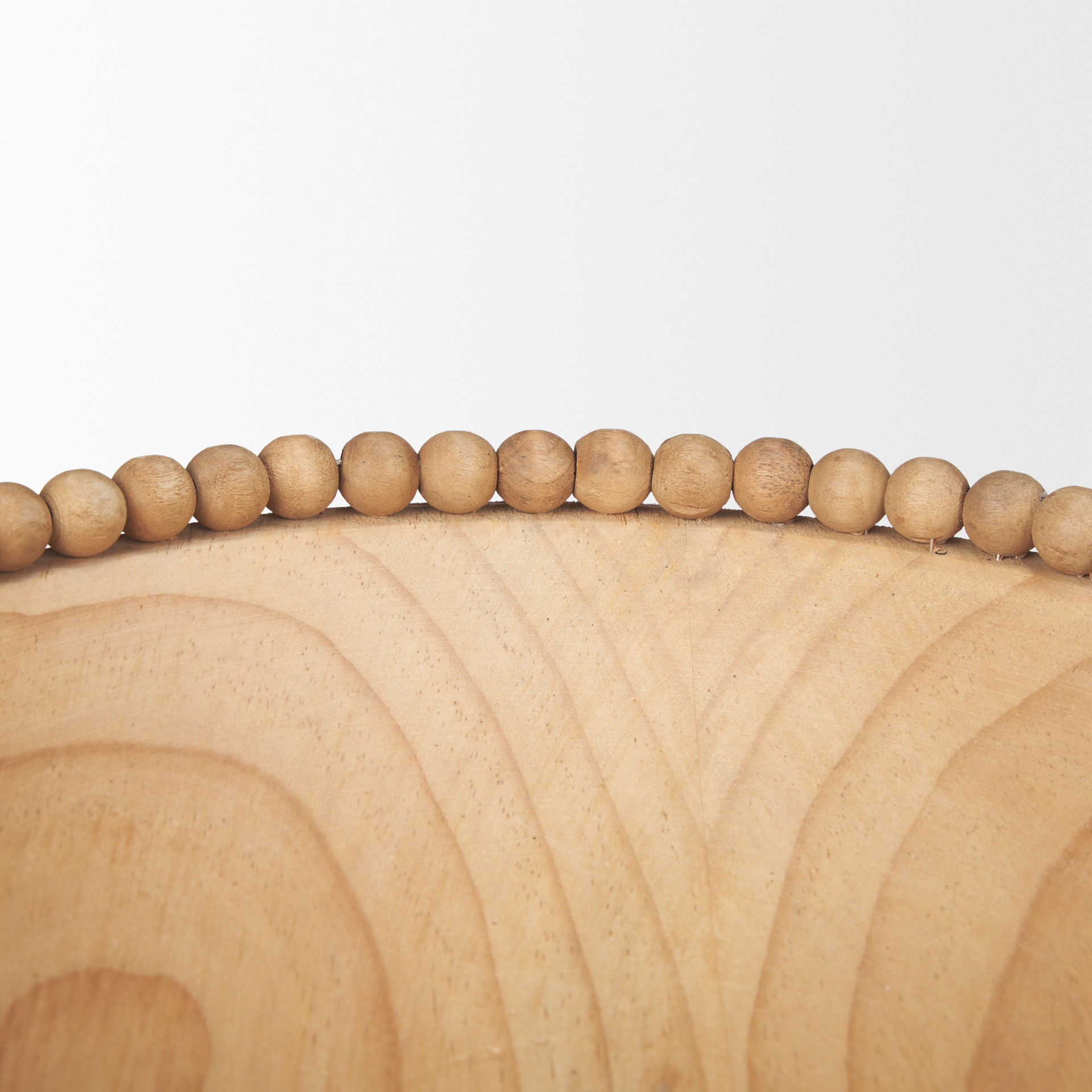 wendell light brown wood w/ wood bead round bowls