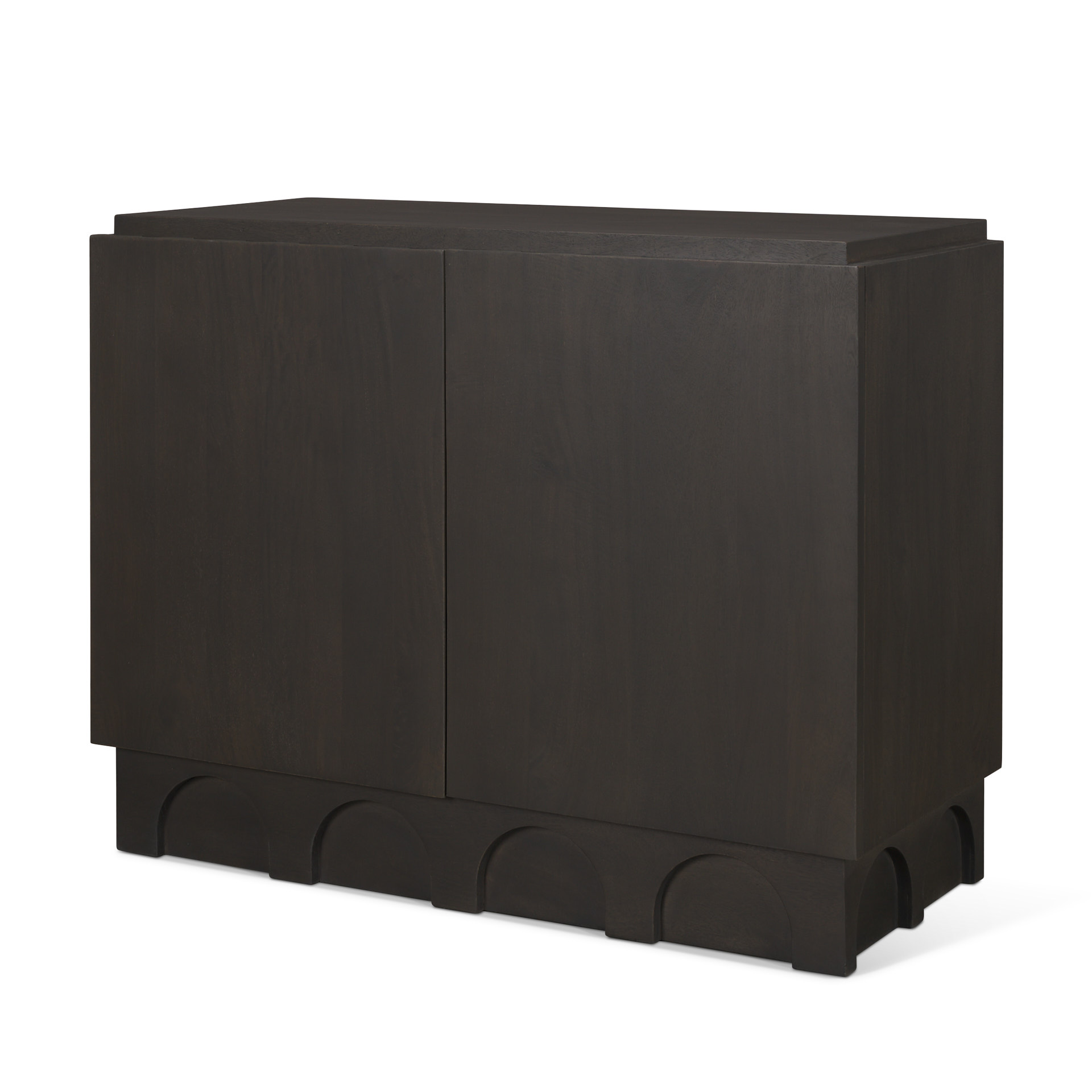 wagner dark brown wood w/ arched design accent cabinet
