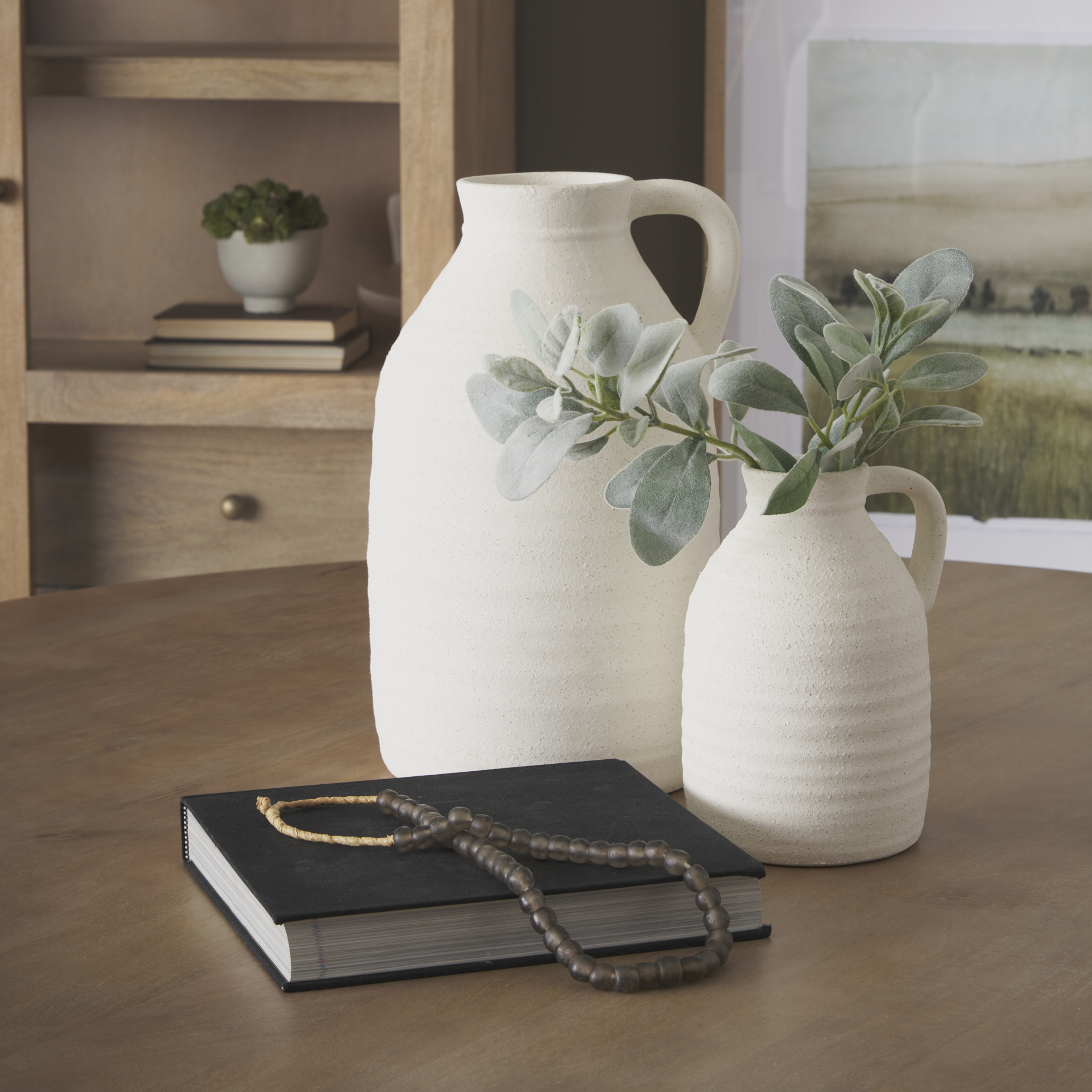 tyrus medium textured matte white w/ speckling ceramic vase