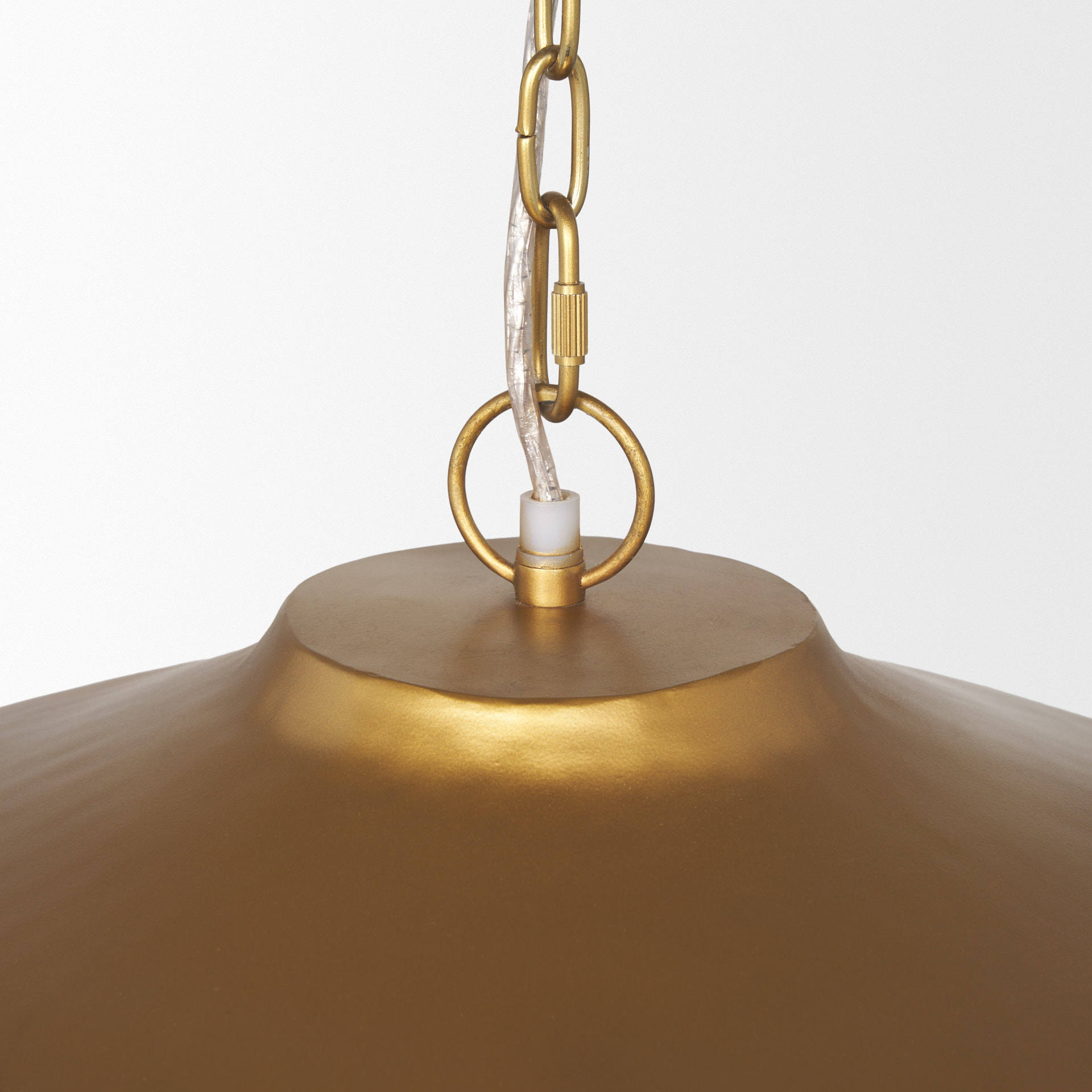 titus 1-light brass finished metal disc pendant