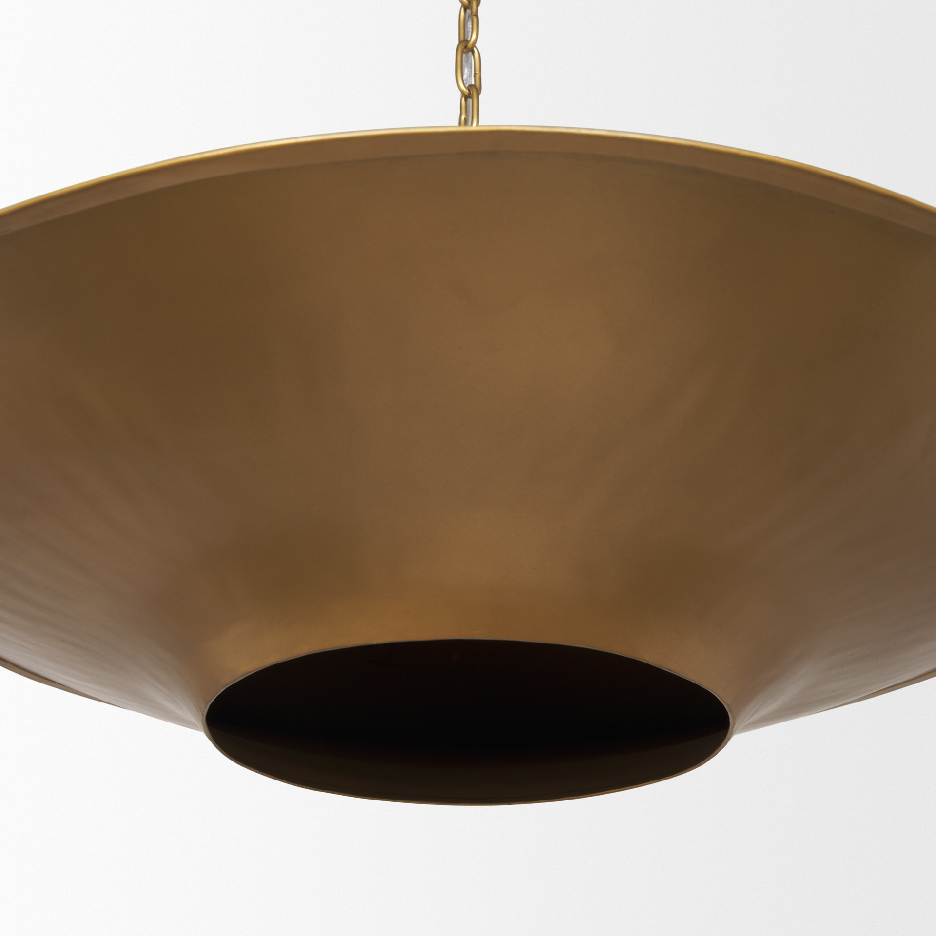 titus 1-light brass finished metal disc pendant