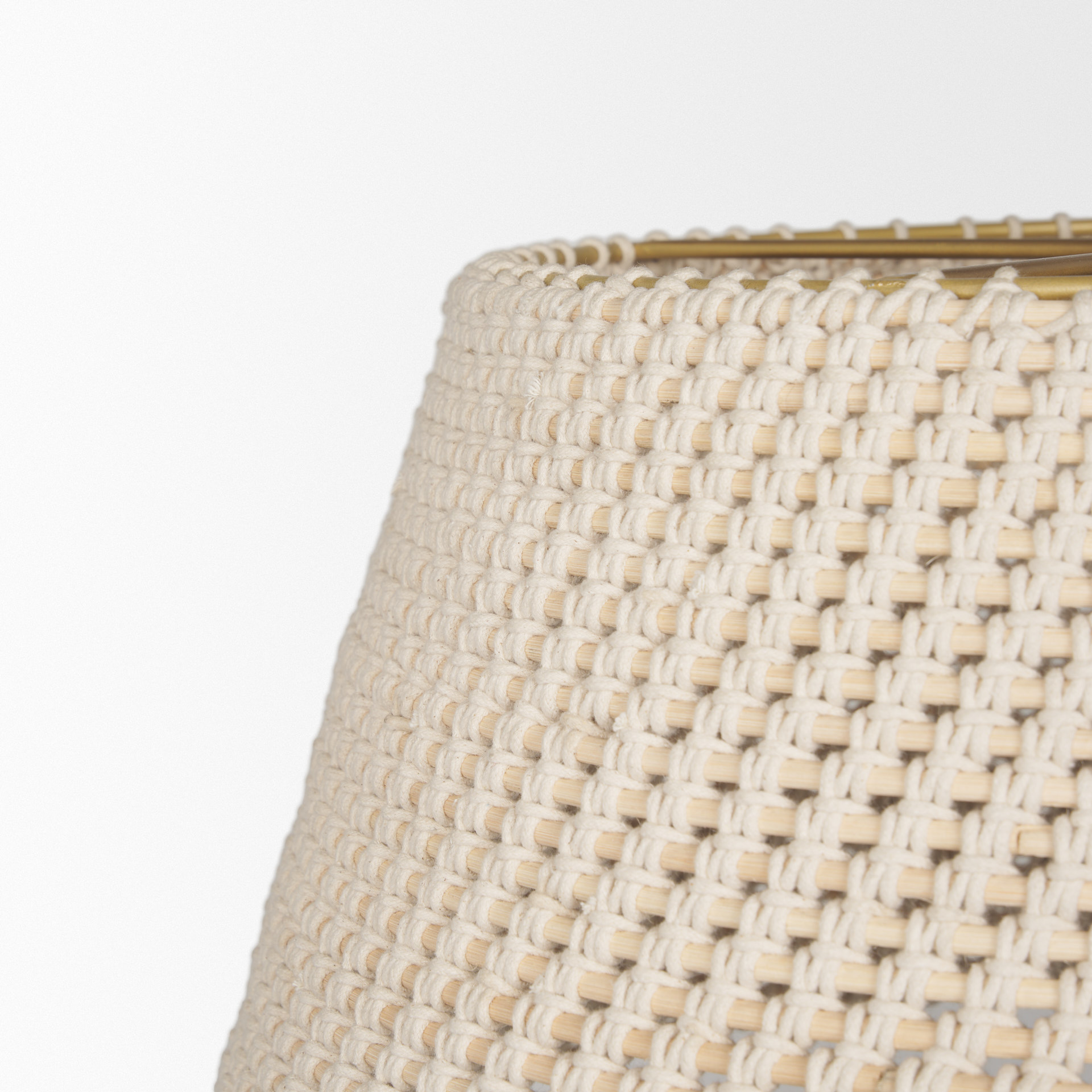tosha 1-light tapered cotton rope drum pendant
