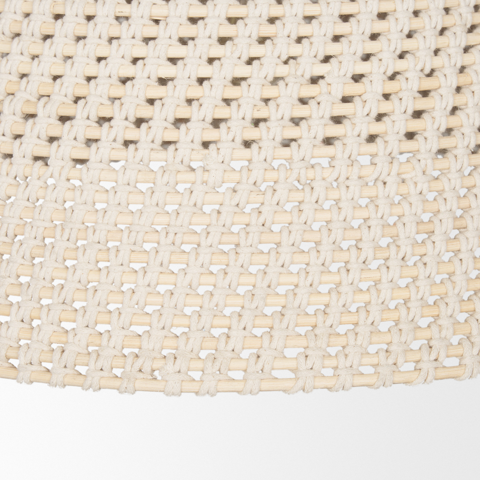 tosha 1-light tapered cotton rope drum pendant