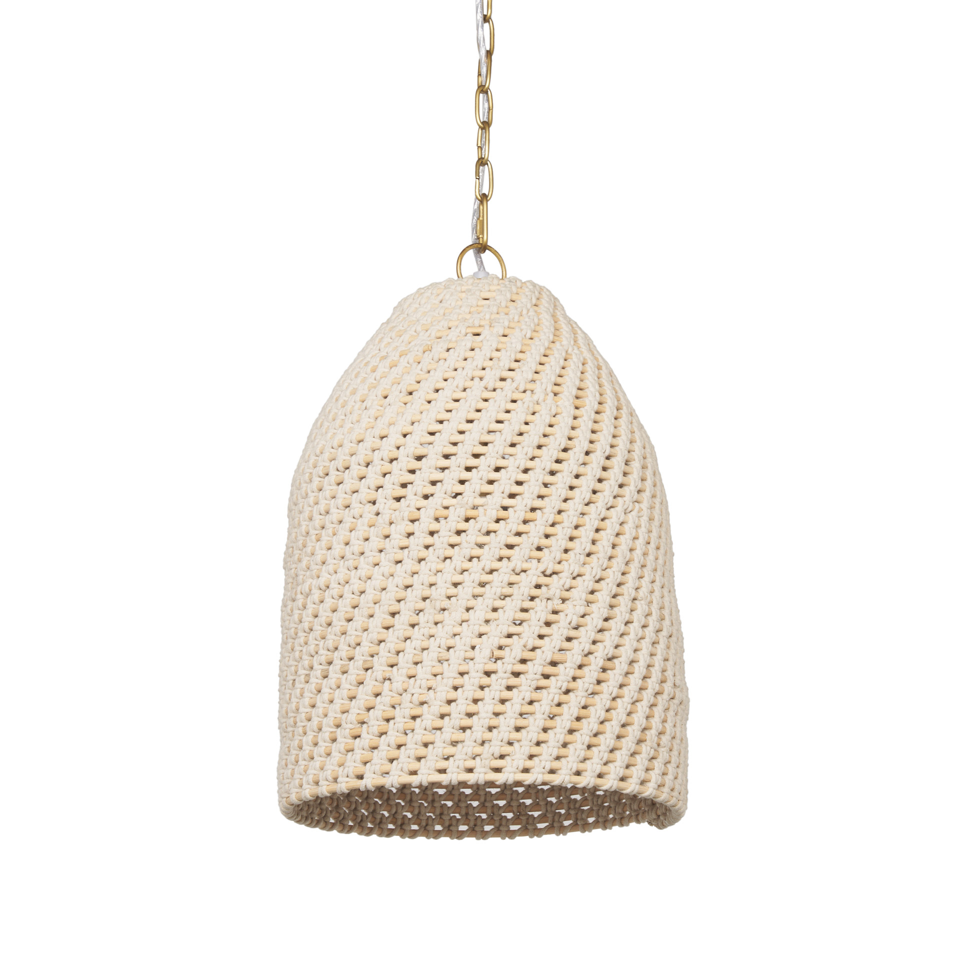 tosha 1-light cotton rope bell pendant