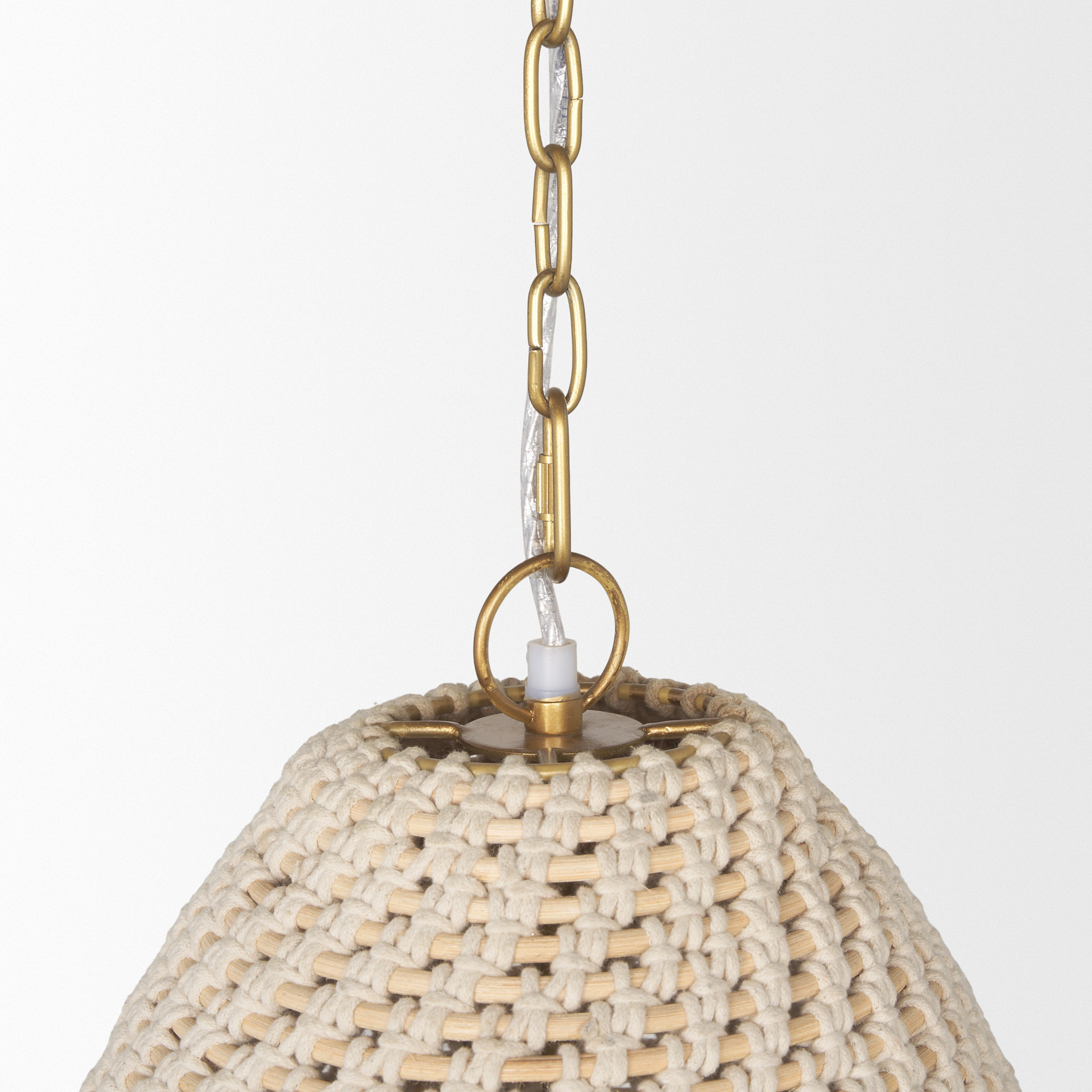 tosha 1-light cotton rope bell pendant