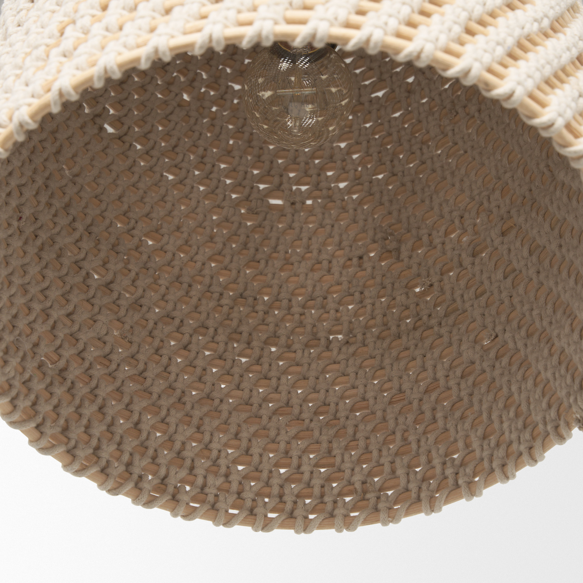 tosha 1-light cotton rope bell pendant