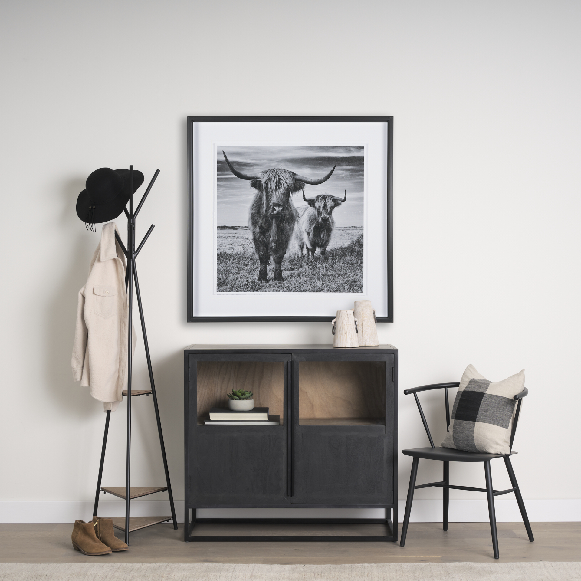 colin 21.3l x 21.3w x 30.3h black metal dining chair