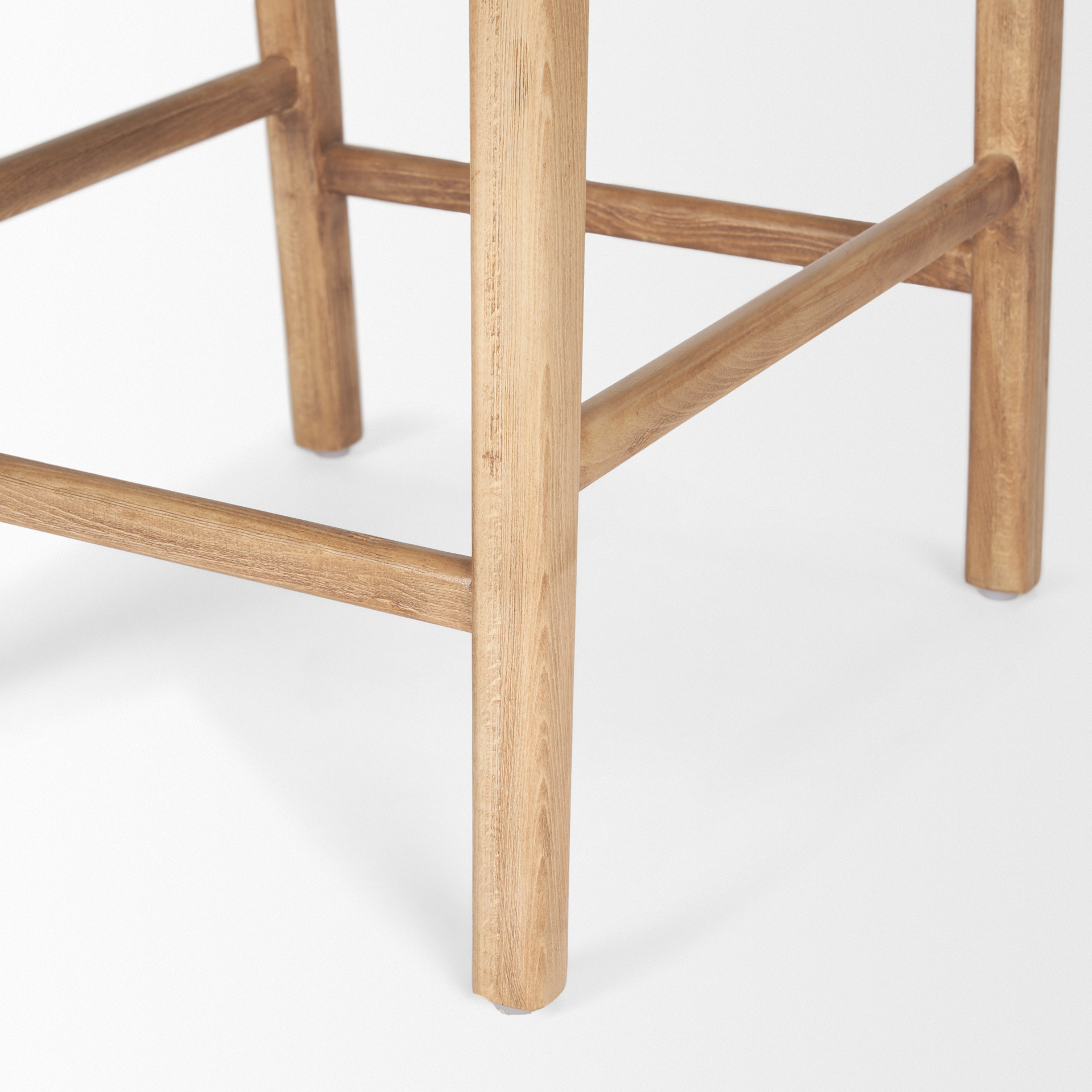 shane brown wood w/ woven brown leather counter stool
