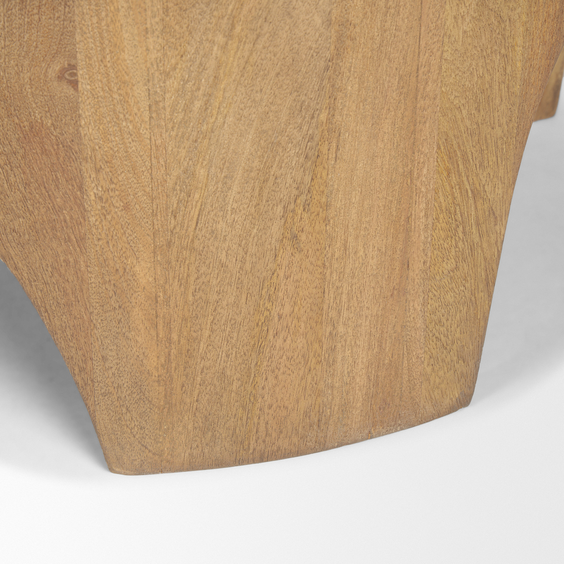 shima oval light brown wood w/ arched legs coffee table