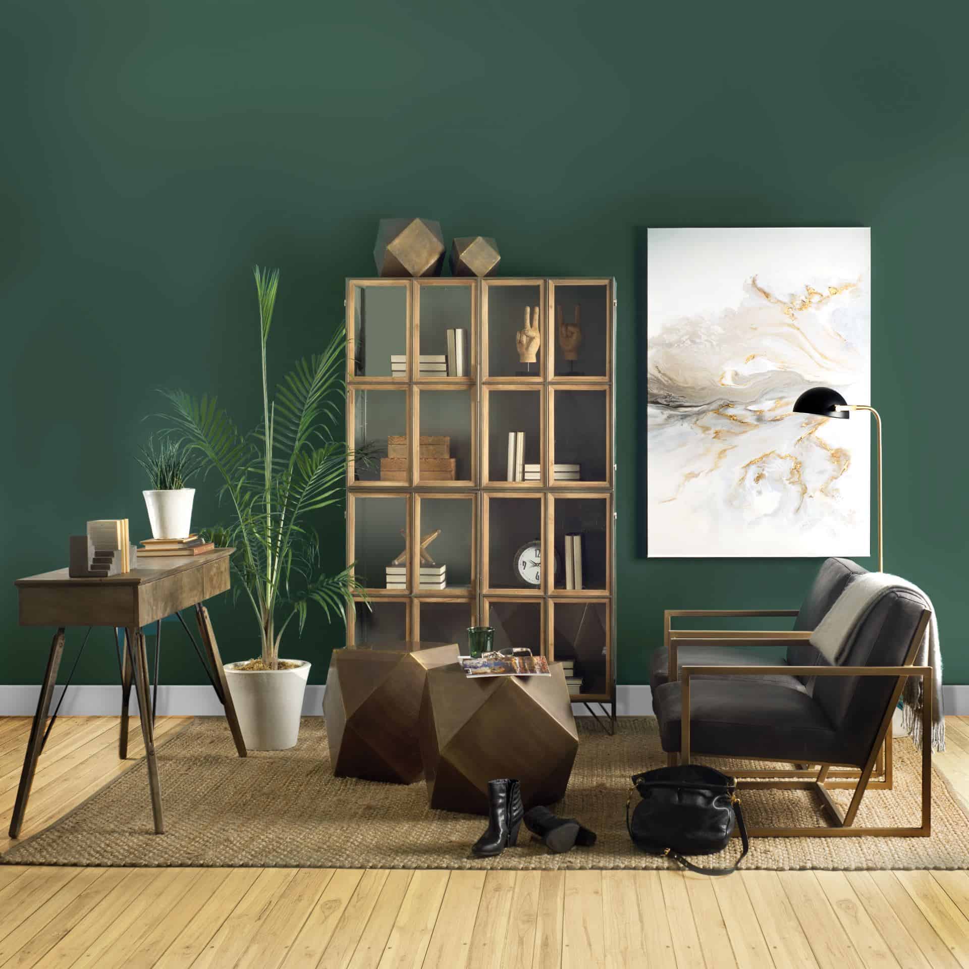 armelle i black leather seat w/gold metal frame accent chair