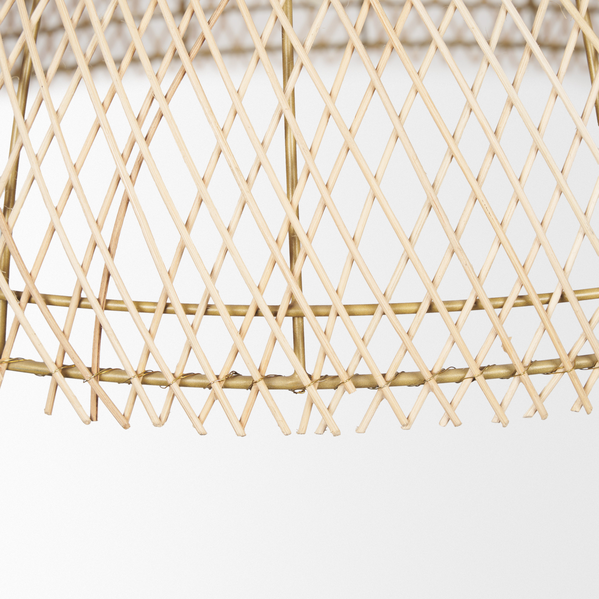 thad 1-light natural woven rattan dome pendant
