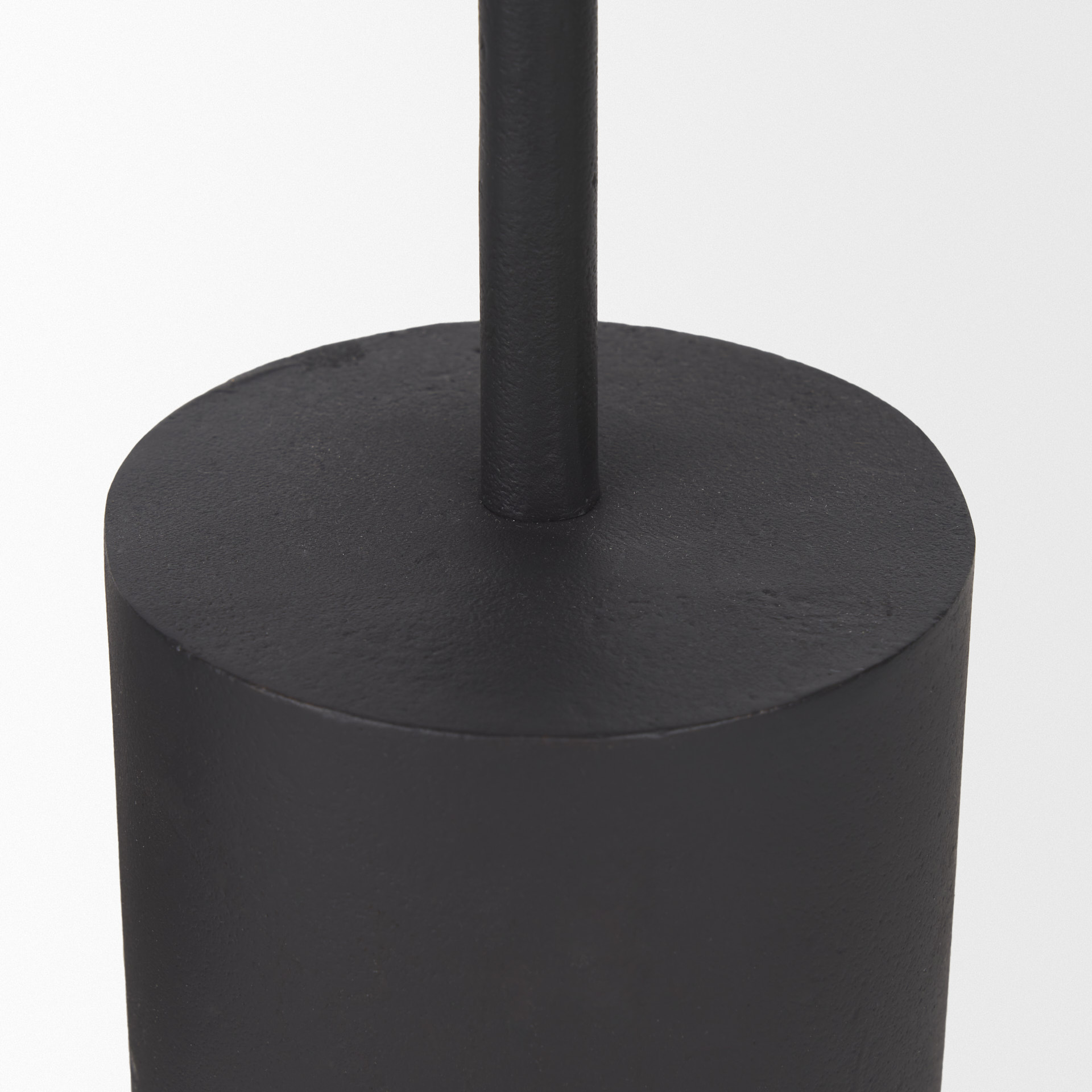 petria matte black textured metal taper candle holders