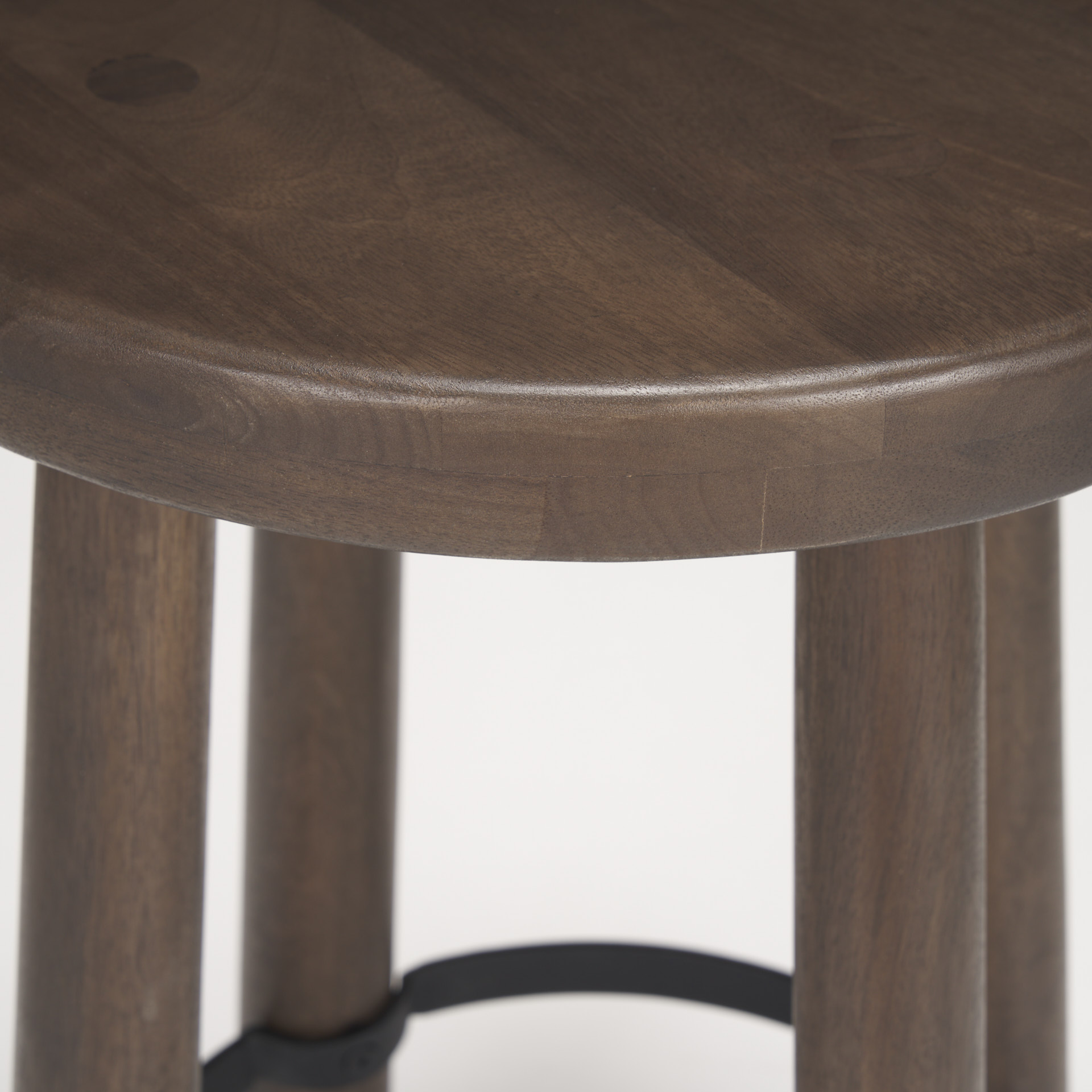 weldon dark brown wood w/ matte black metal counter stool