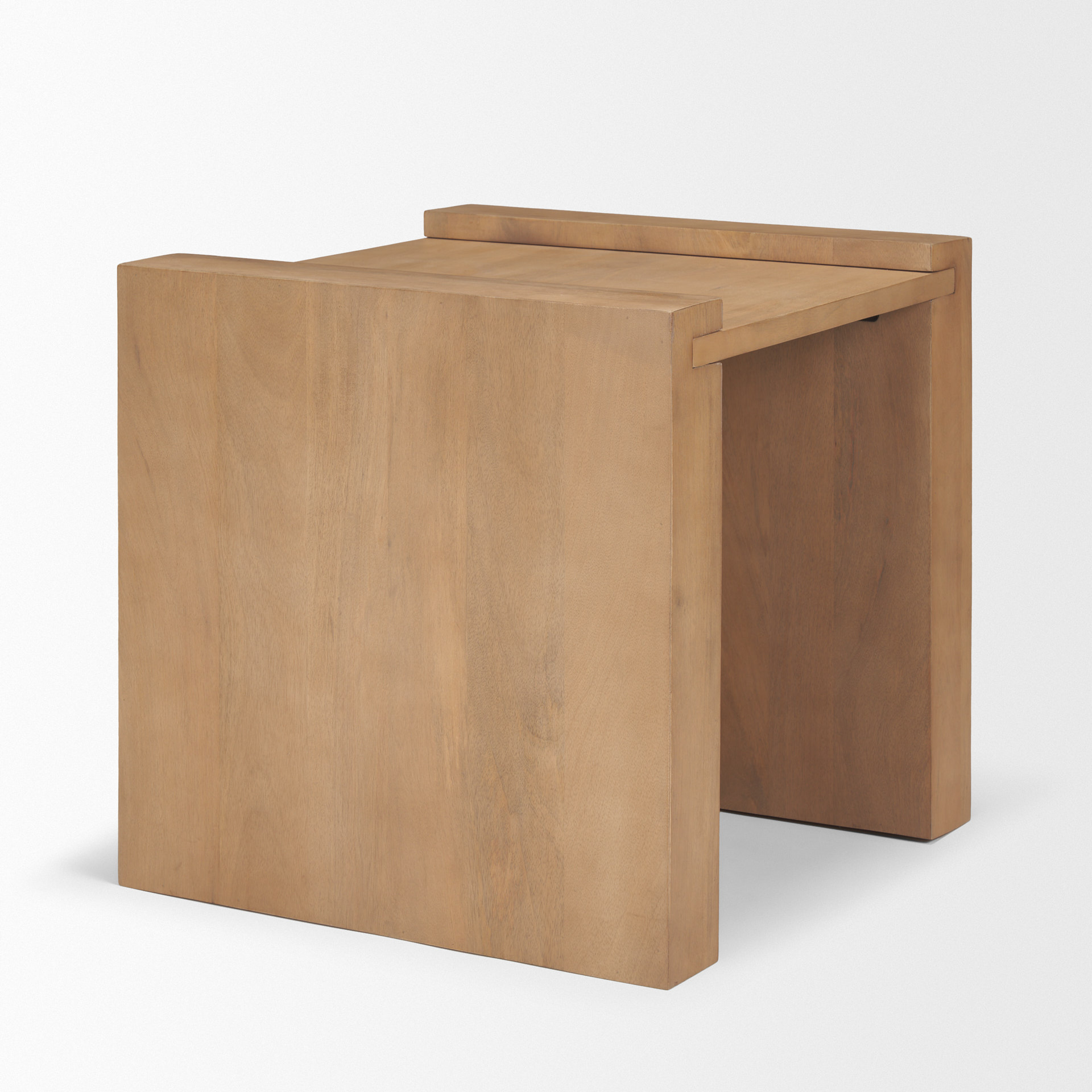 Wesson Light Brown Wood Accent Table