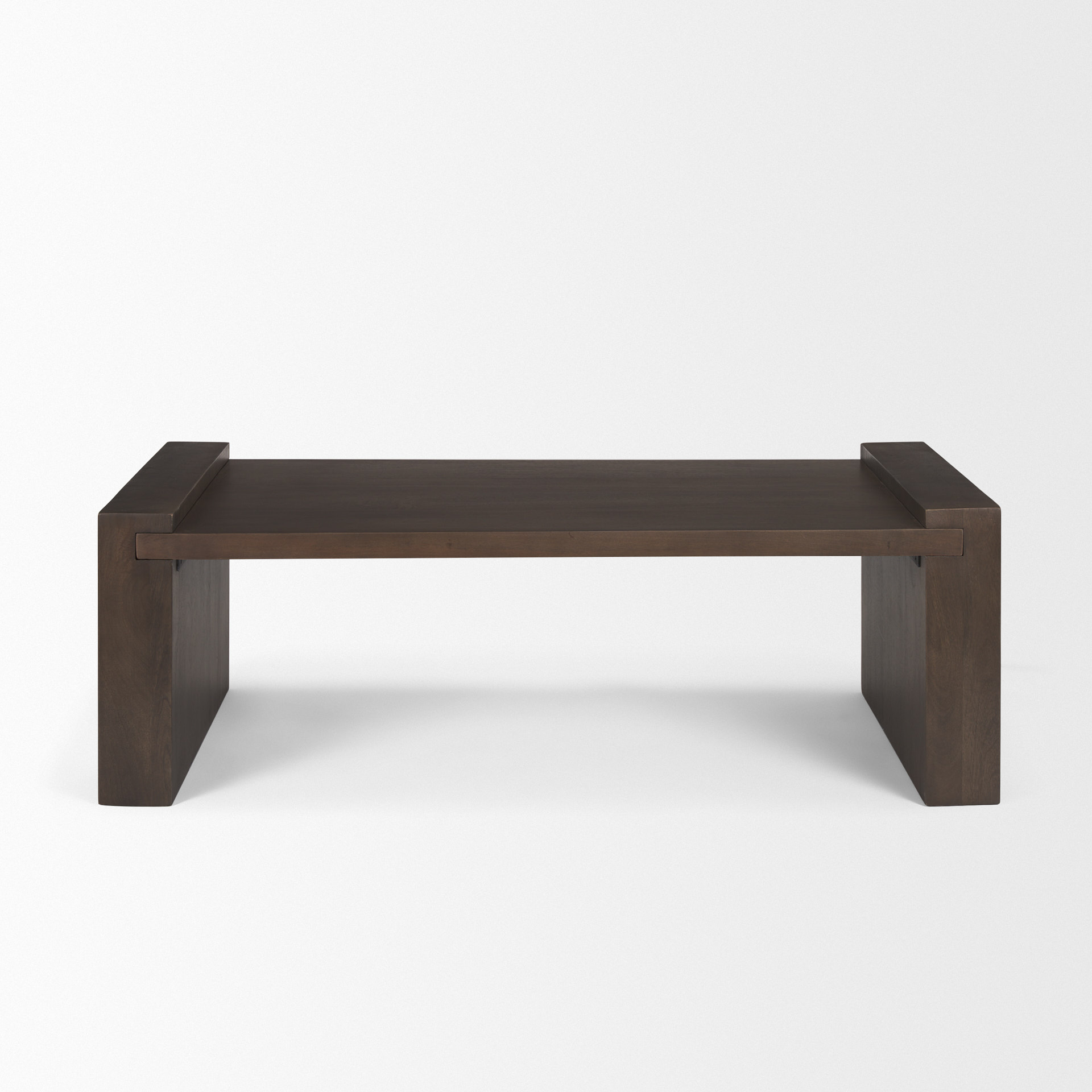 wesson dark brown wooden rectangular coffee table