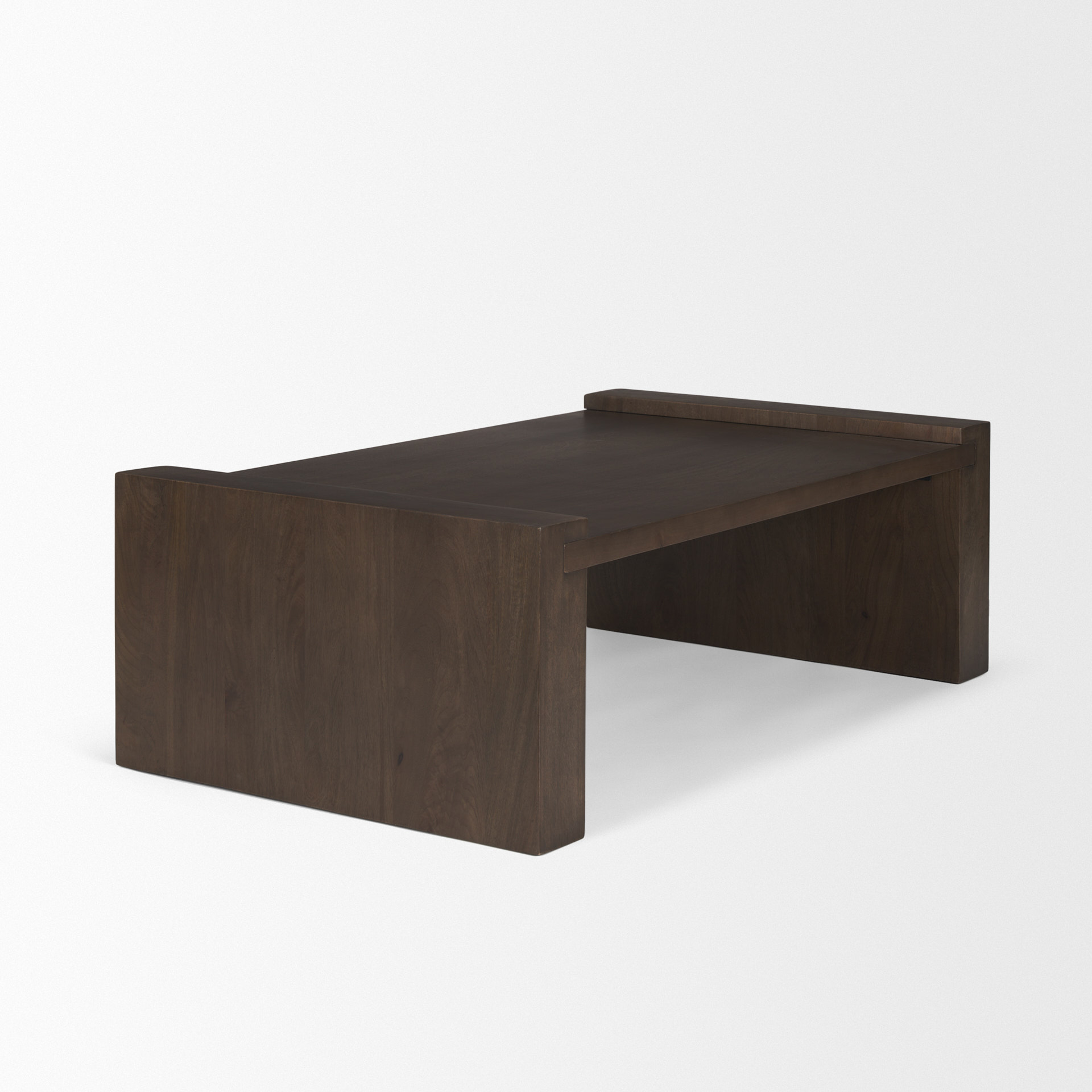 wesson dark brown wooden rectangular coffee table