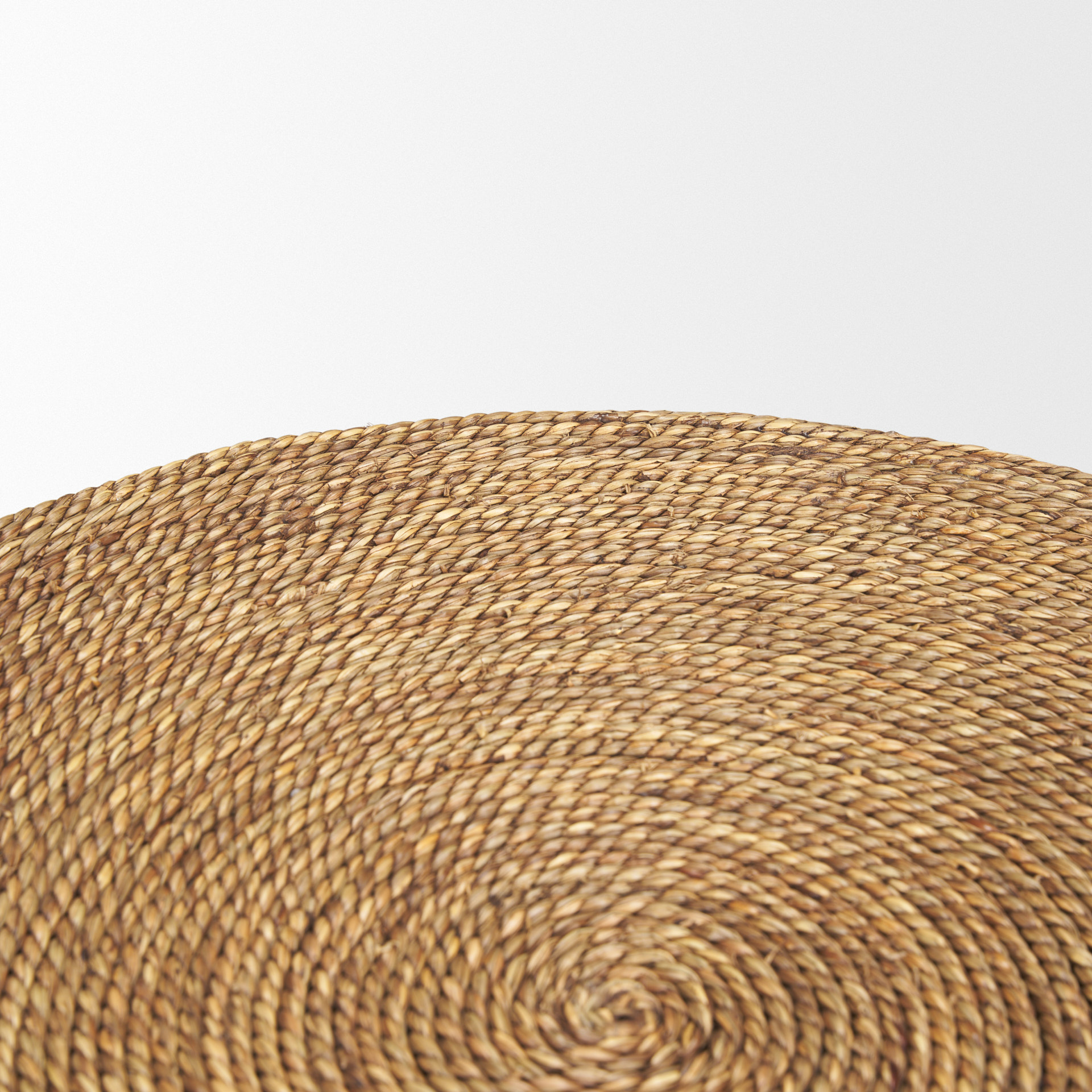 wenopa matte black wood w/ natural jute accent tables
