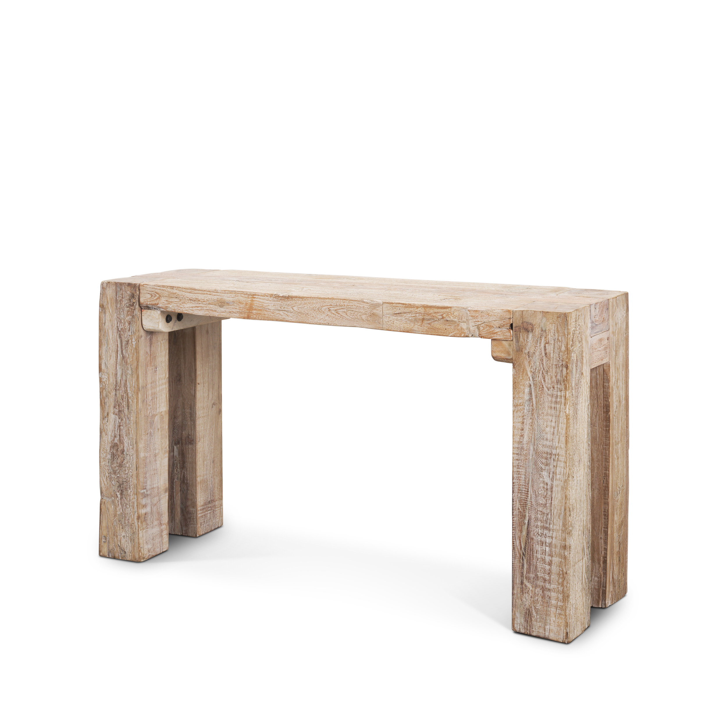 mcarthur whitewash reclaimed wood console table