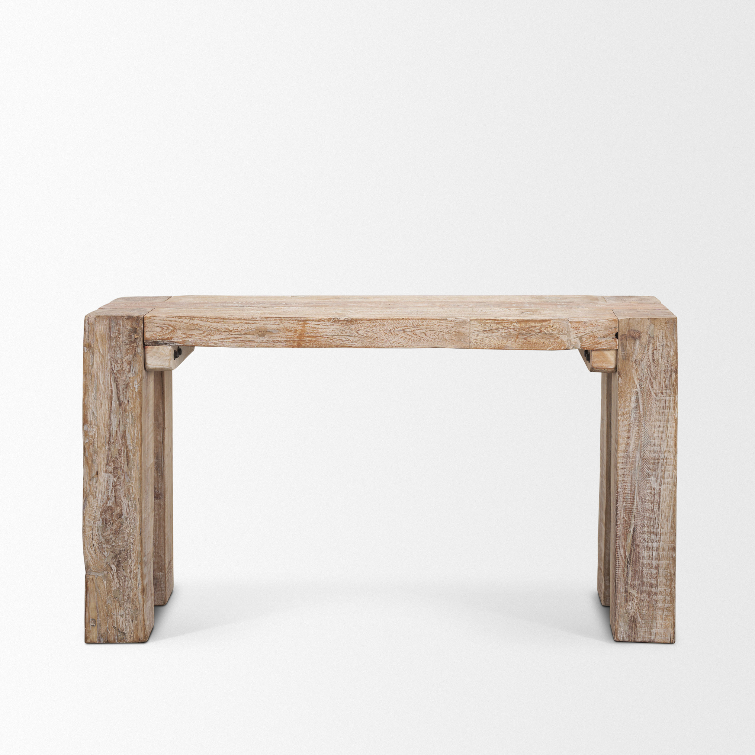 mcarthur whitewash reclaimed wood console table
