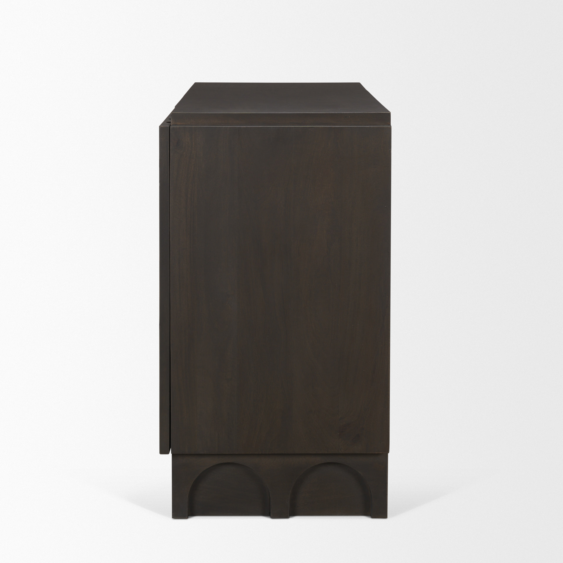 wagner dark brown wood w/ arched design accent cabinet