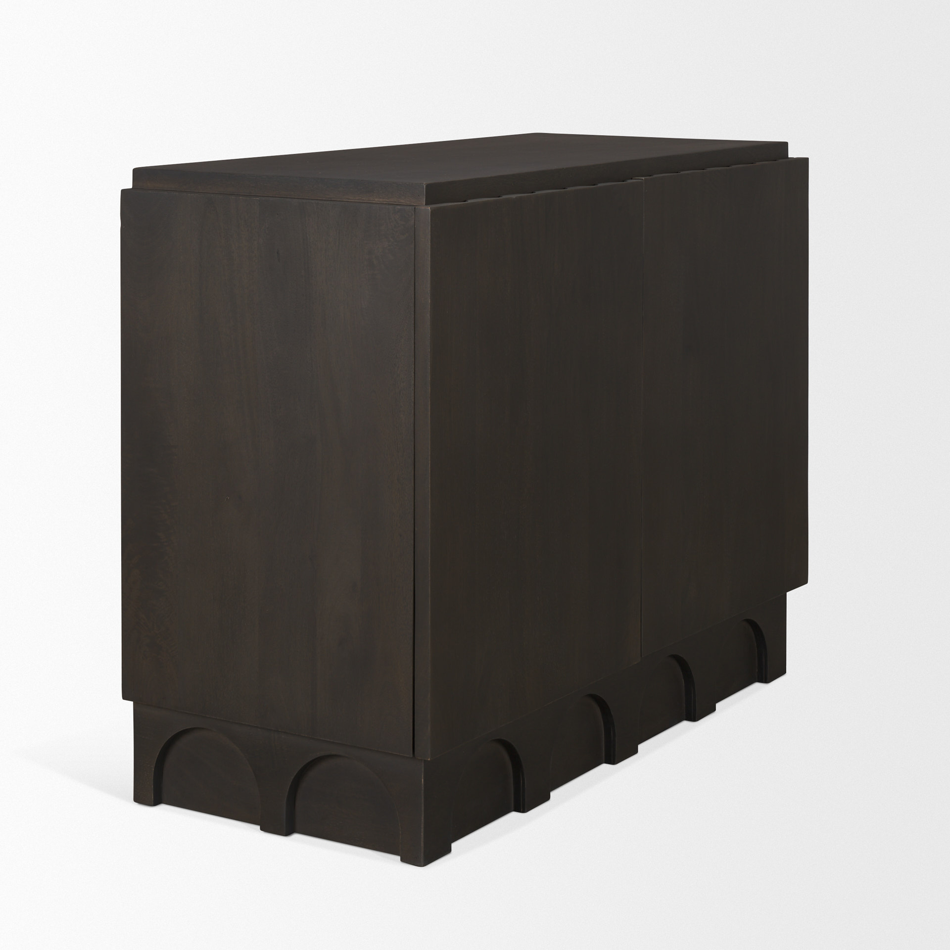 wagner dark brown wood w/ arched design accent cabinet