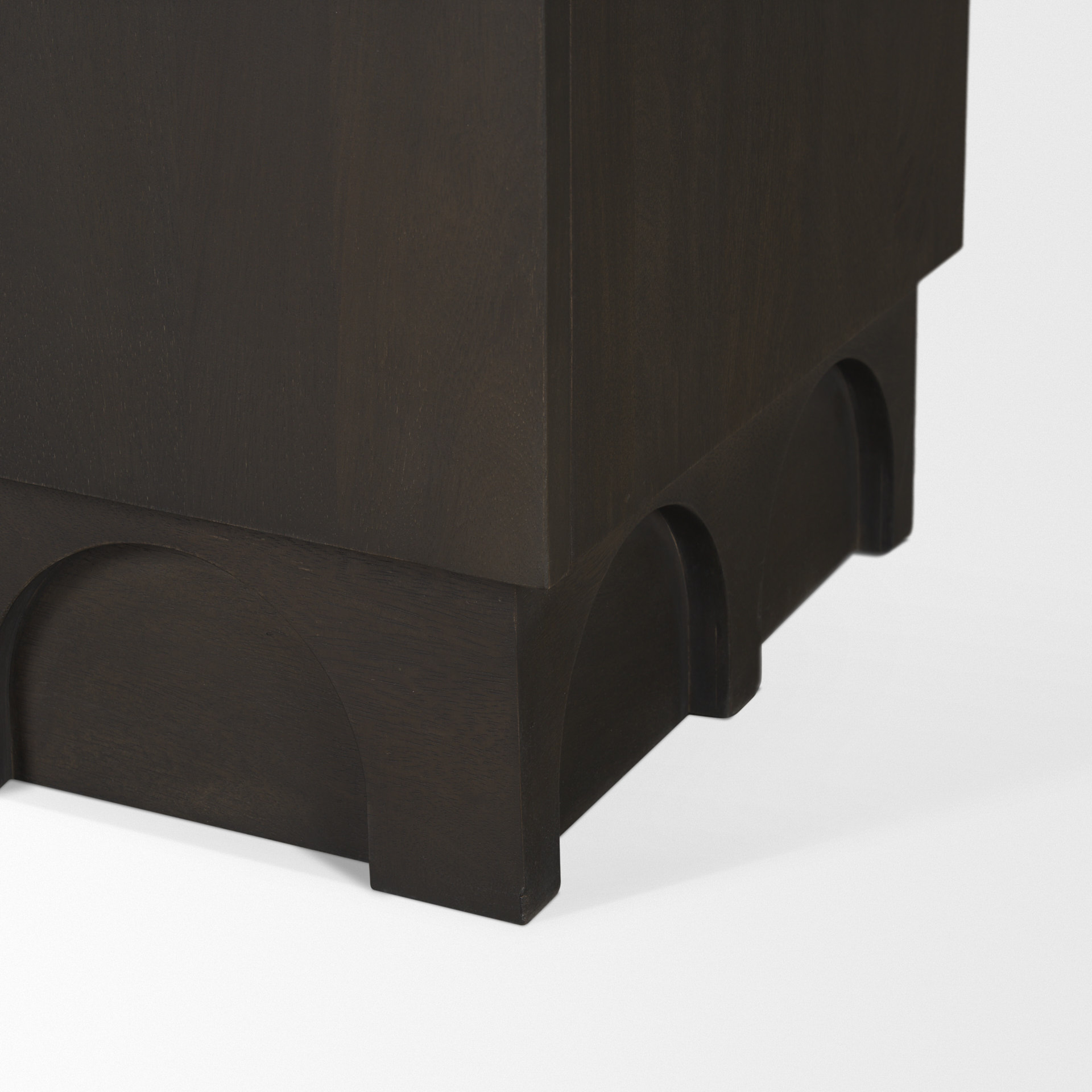 wagner dark brown wood w/ arched design accent cabinet