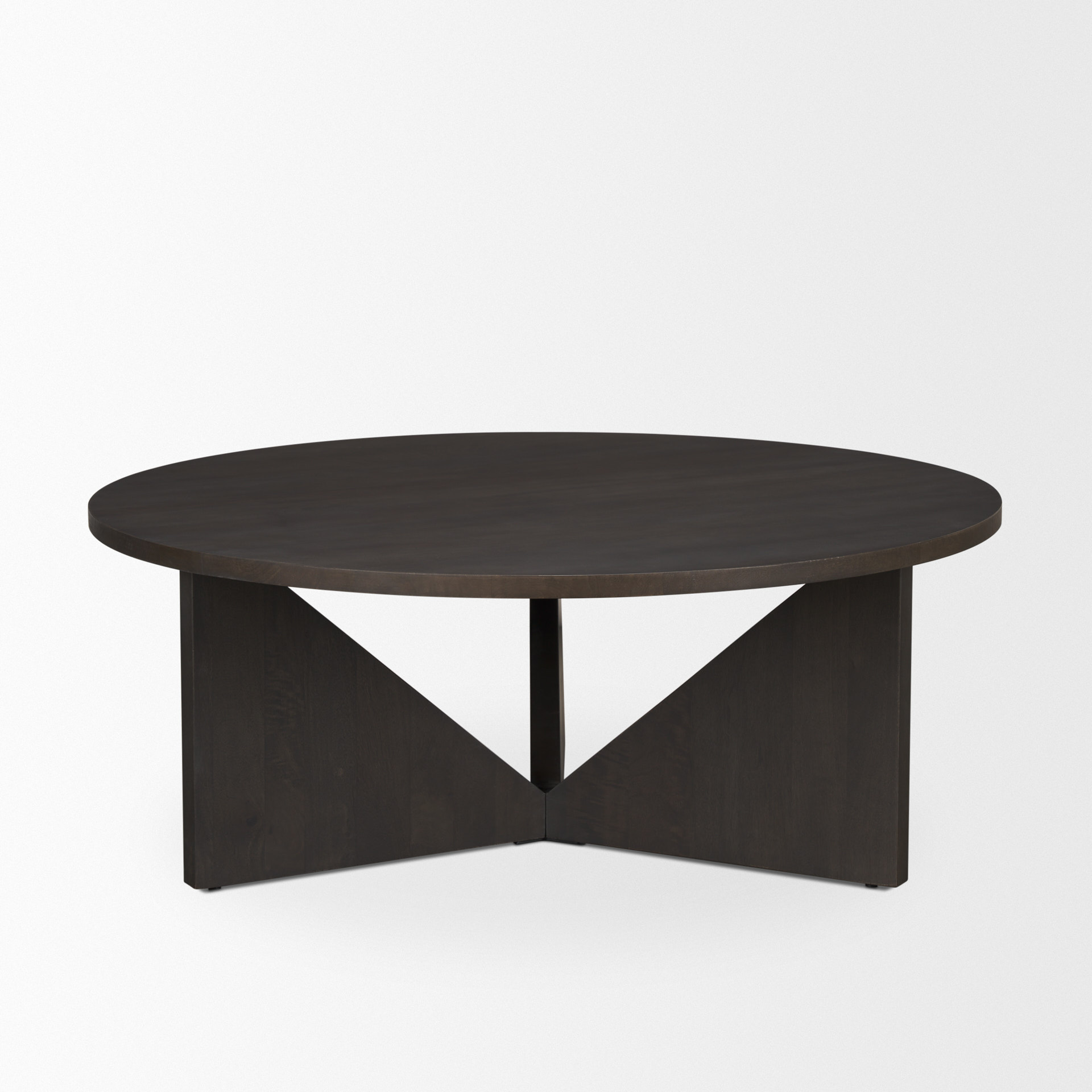 tarro brown wood w/ triangle legs coffee table