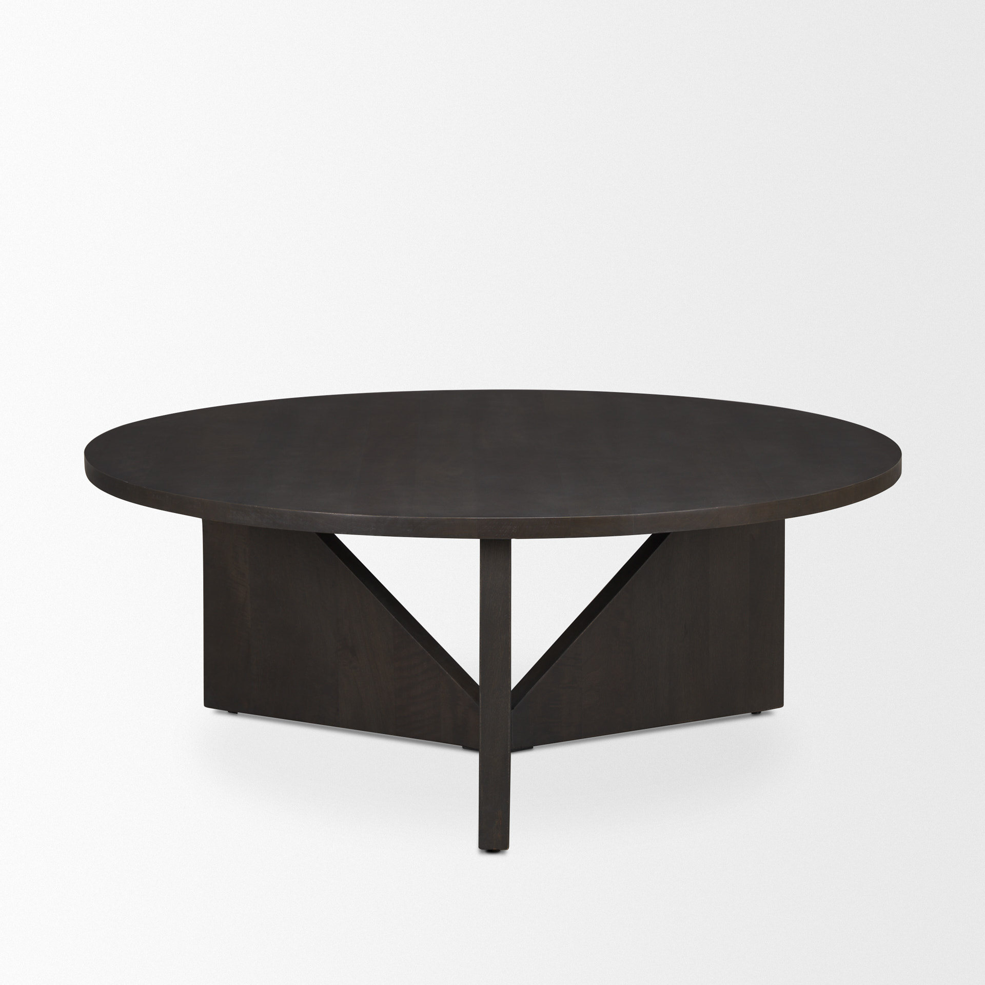 tarro brown wood w/ triangle legs coffee table