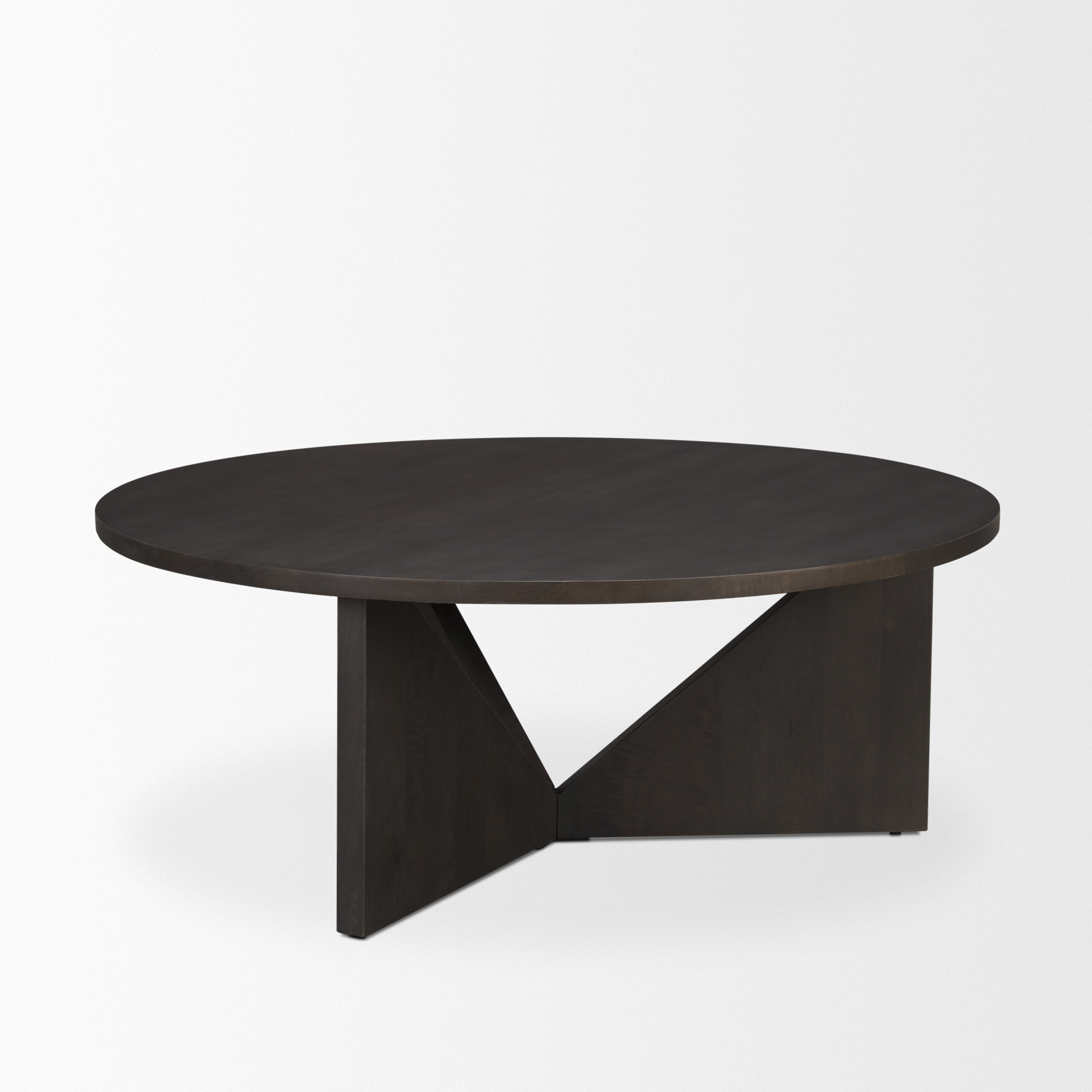 tarro brown wood w/ triangle legs coffee table