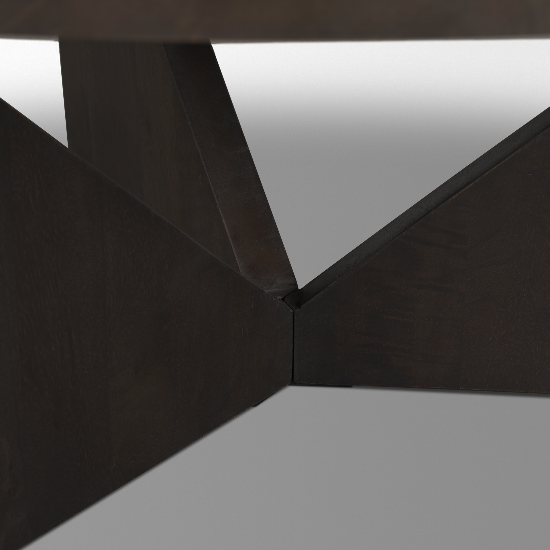 tarro brown wood w/ triangle legs coffee table