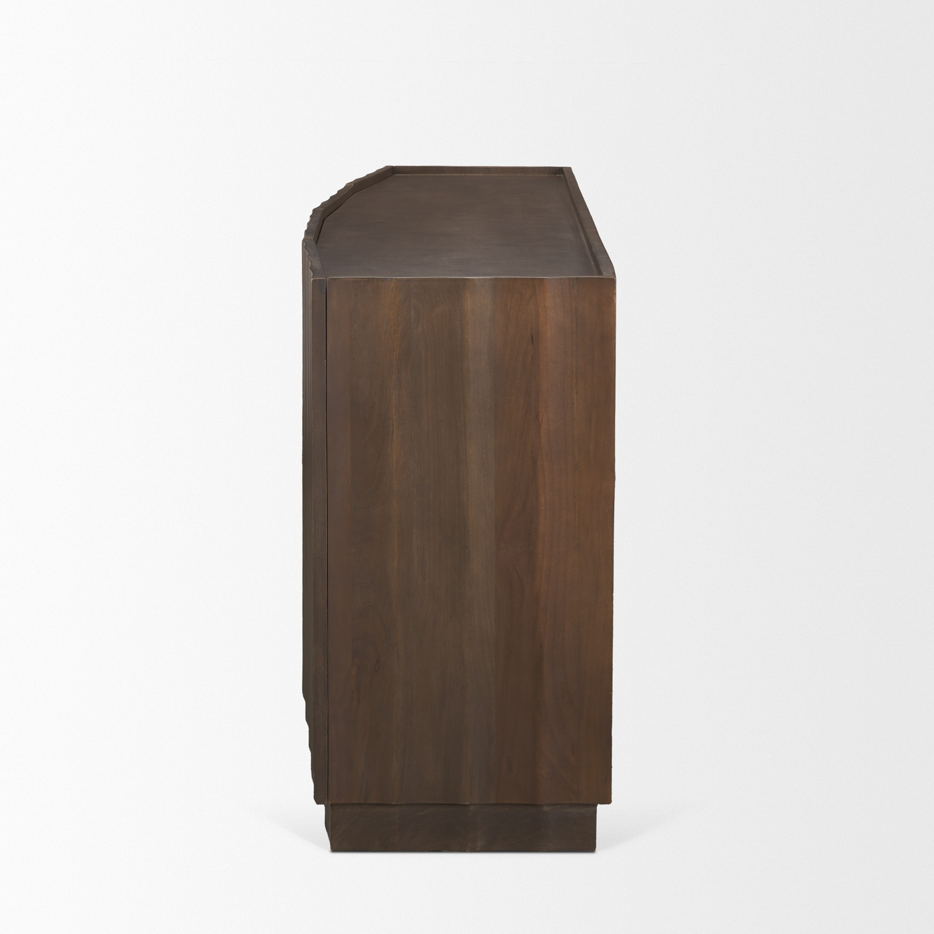swanson dark brown wooden scalloped sideboard