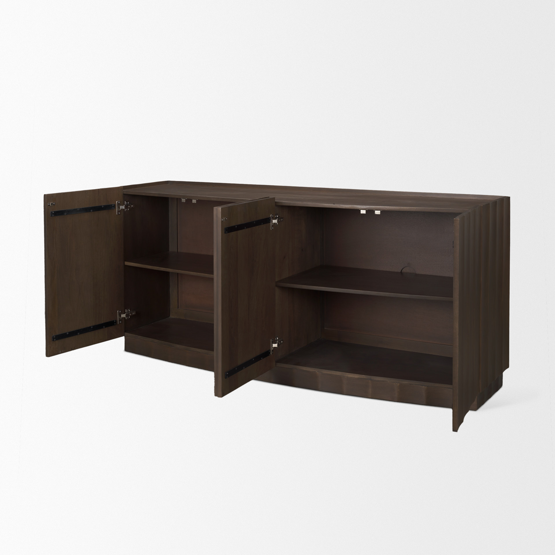 swanson dark brown wooden scalloped sideboard