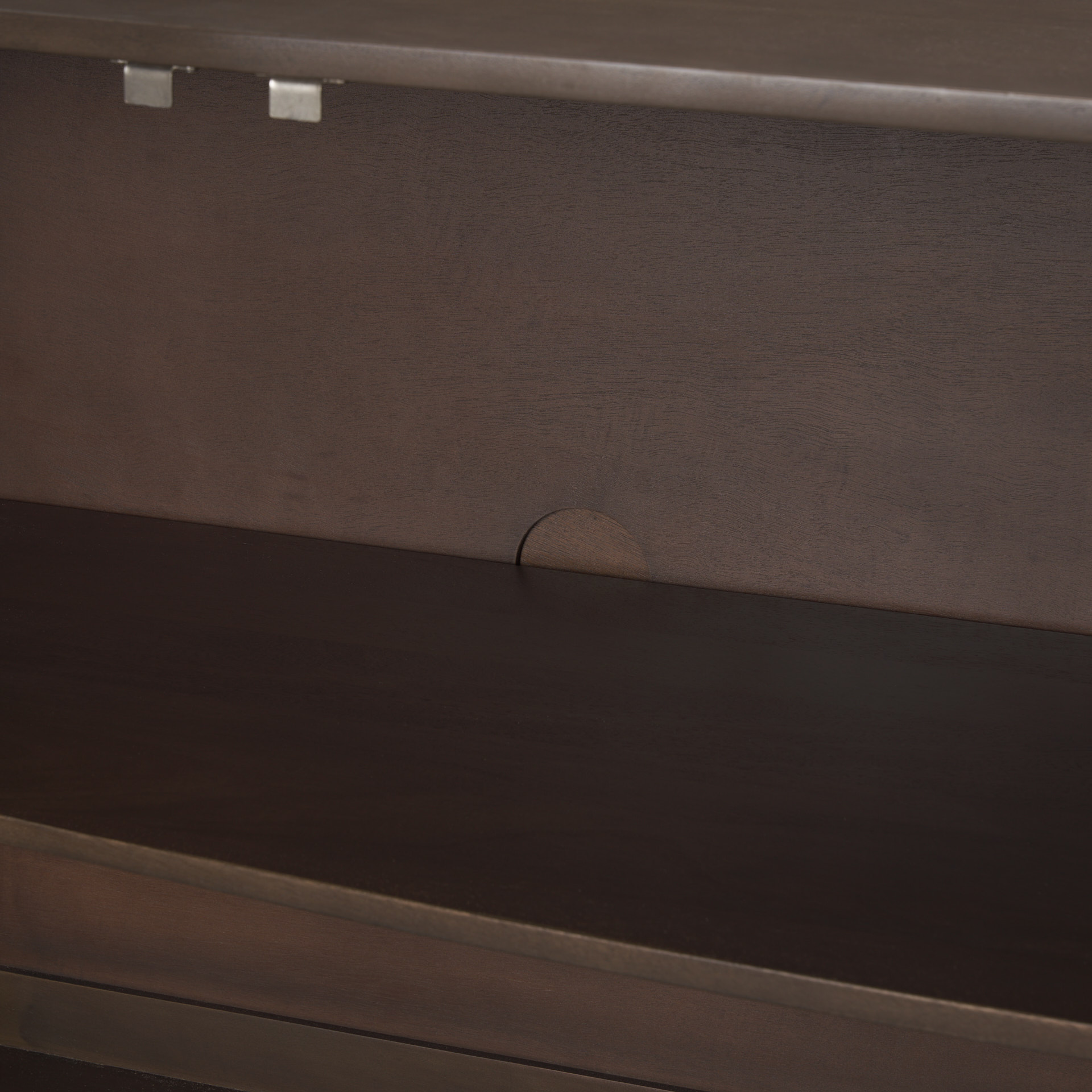 swanson dark brown wooden scalloped sideboard